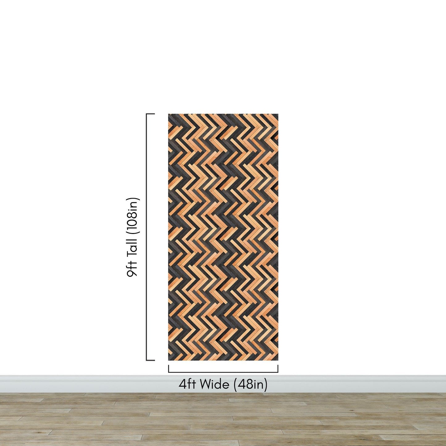 Modern Design Wooden Zigzag Panel Wallpaper Mural. #6736