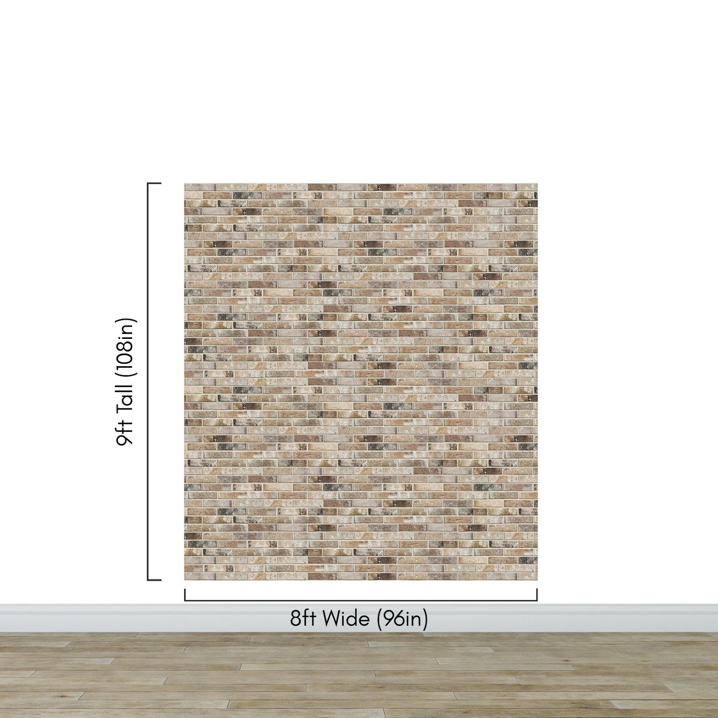 Brick Pattern Wallpaper Mural. Light Tan and Brown Color. #6801