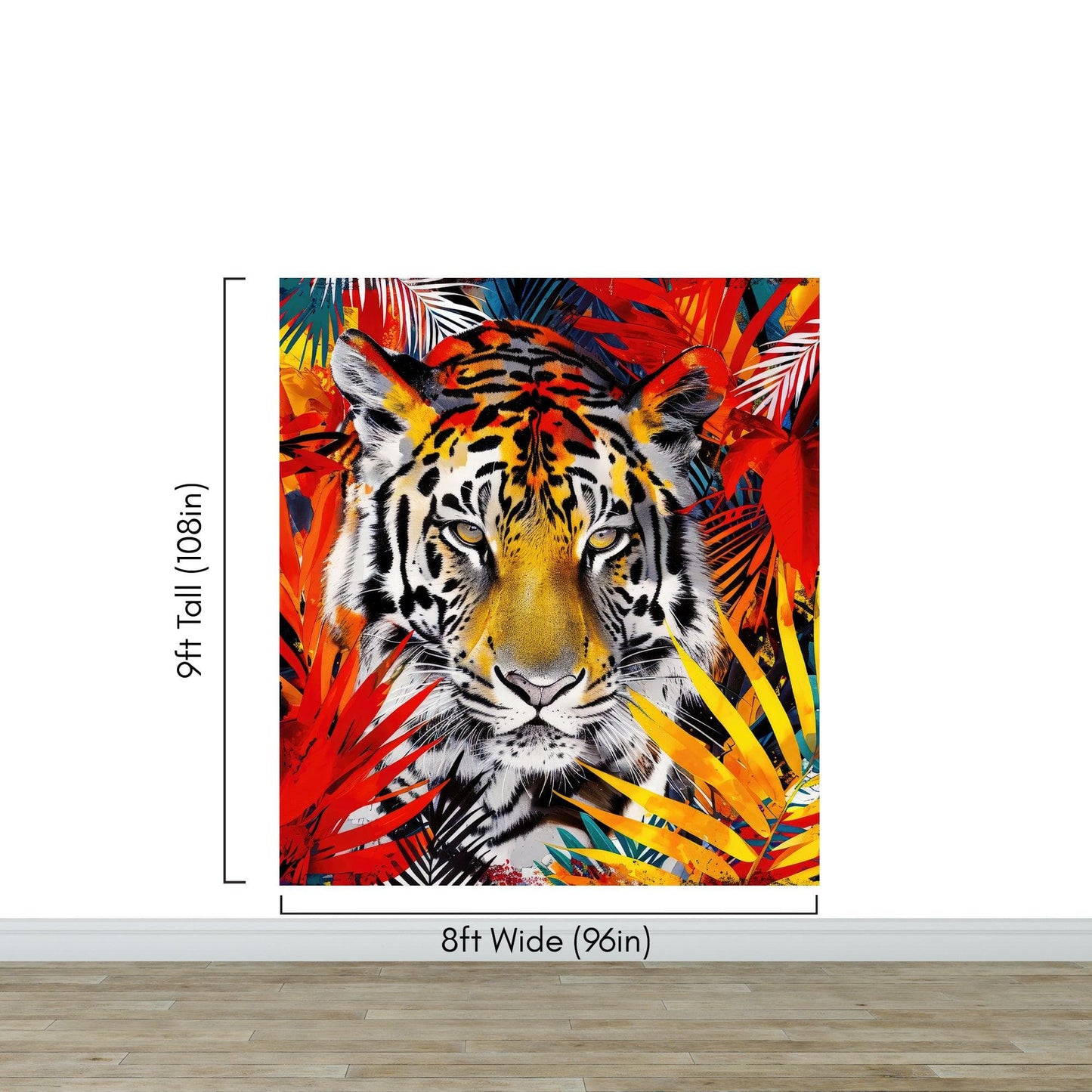 Glamour Chic Colorful Jungle Tiger Wall Mural. #6926
