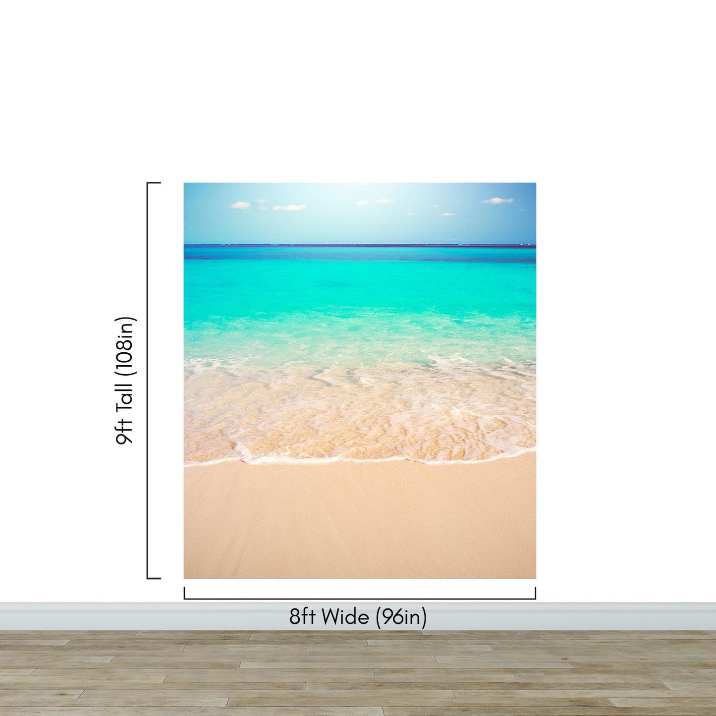 Tropical White Sand Paradise Beach Ocean Wave Scenery Wall Mural. #6201