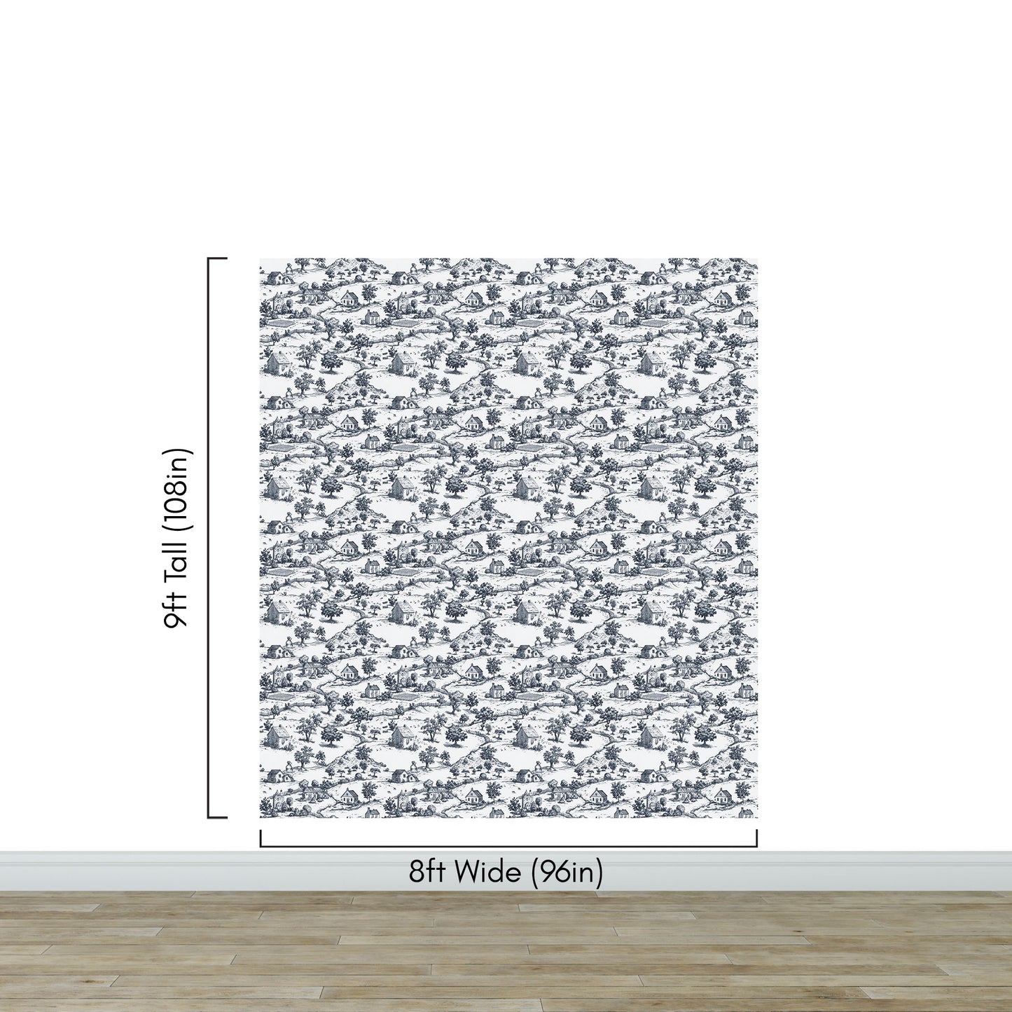 Rustic Wallpaper Peel and Stick Wall Mural. Countryside Motif Wall Decor. #6729
