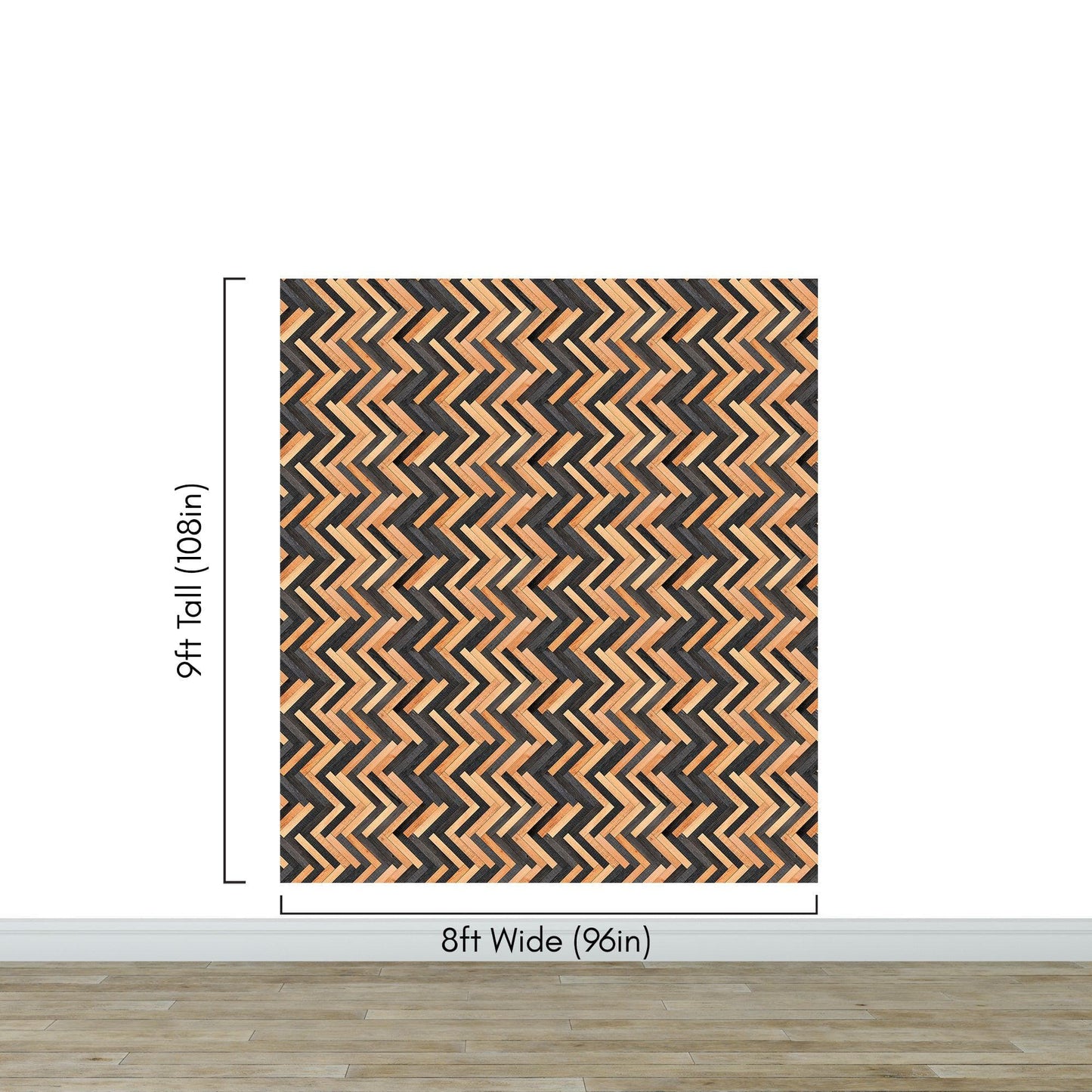 Modern Design Wooden Zigzag Panel Wallpaper Mural. #6736
