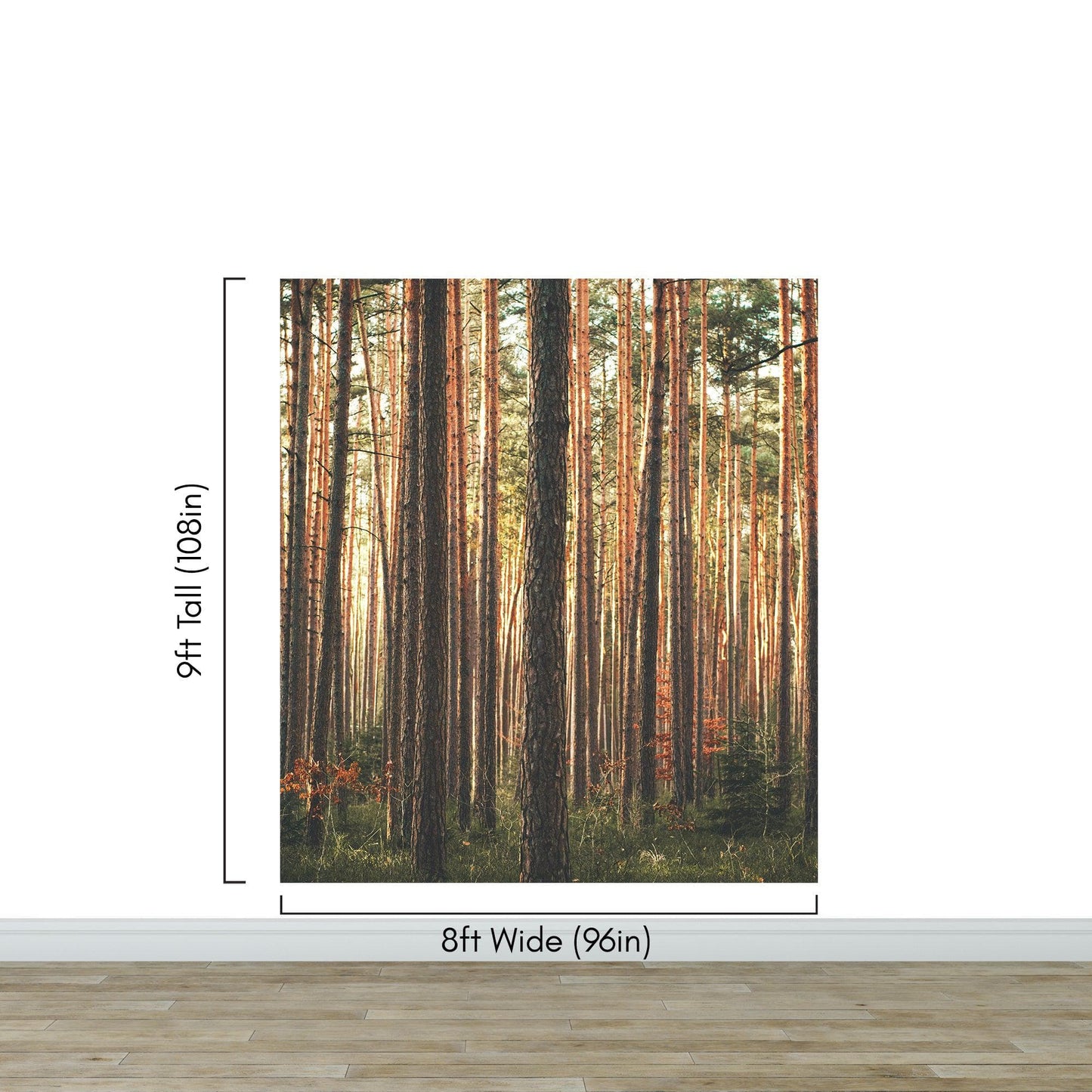 Forest Wallpaper Mural. Woodland Country Theme / Farmhouse Wall Decor. #6777