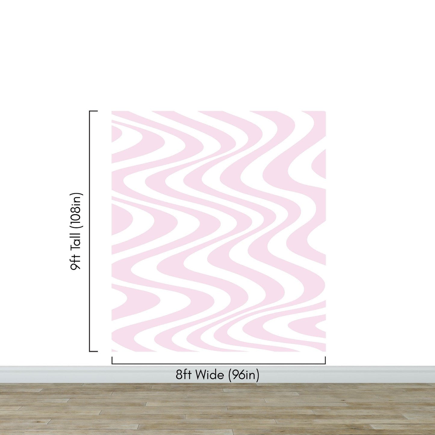 Pink Swirly Lines Abstract Wallpaper Mural. #6635