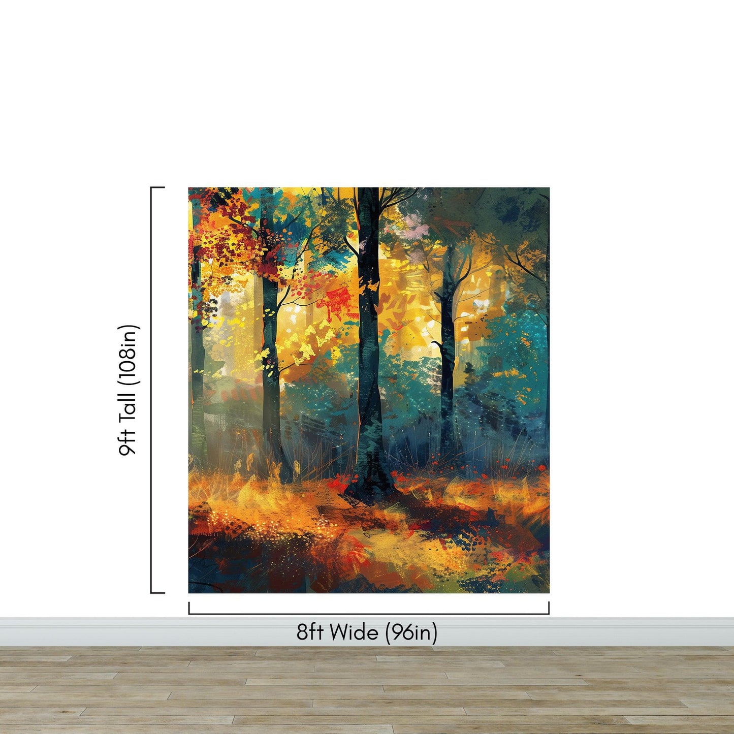 Colorful Forest Painting Wallpaper Mural. #6991