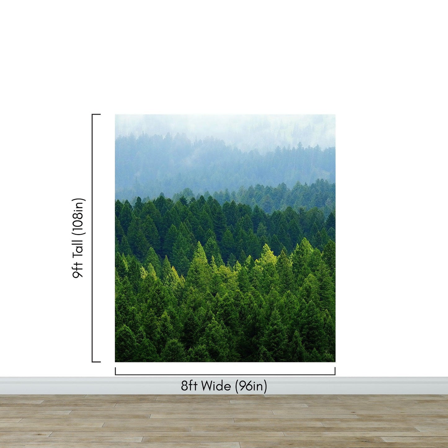 Green Forest Wallpaper Mural. Scenic Landscape Wall Mural. #6894