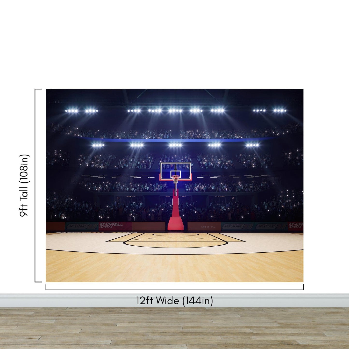 Basketball Court Stadium Wallpaper Mural. #7013