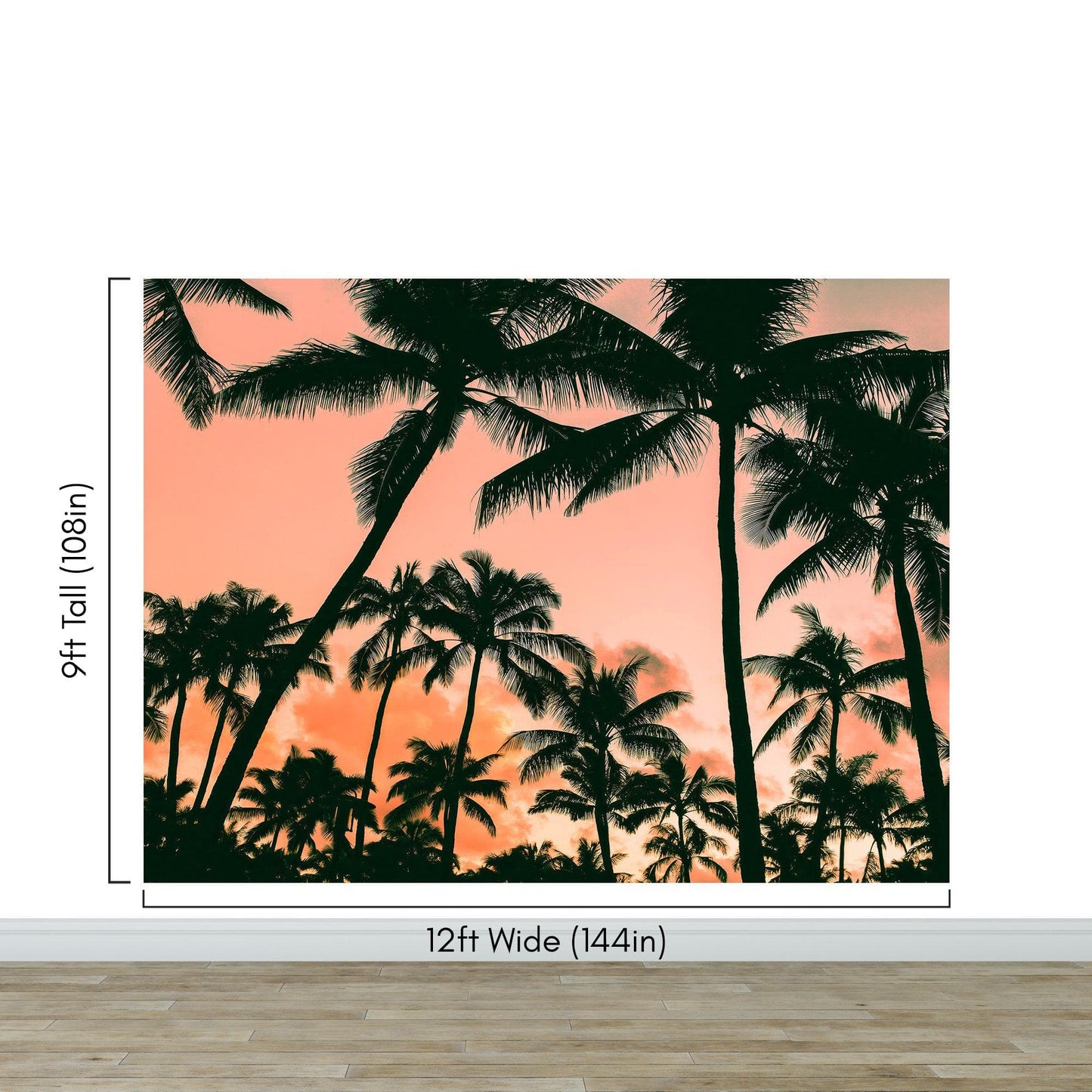 Sunset Wallpaper Mural. Palm Trees Tropical Vibe. #6871