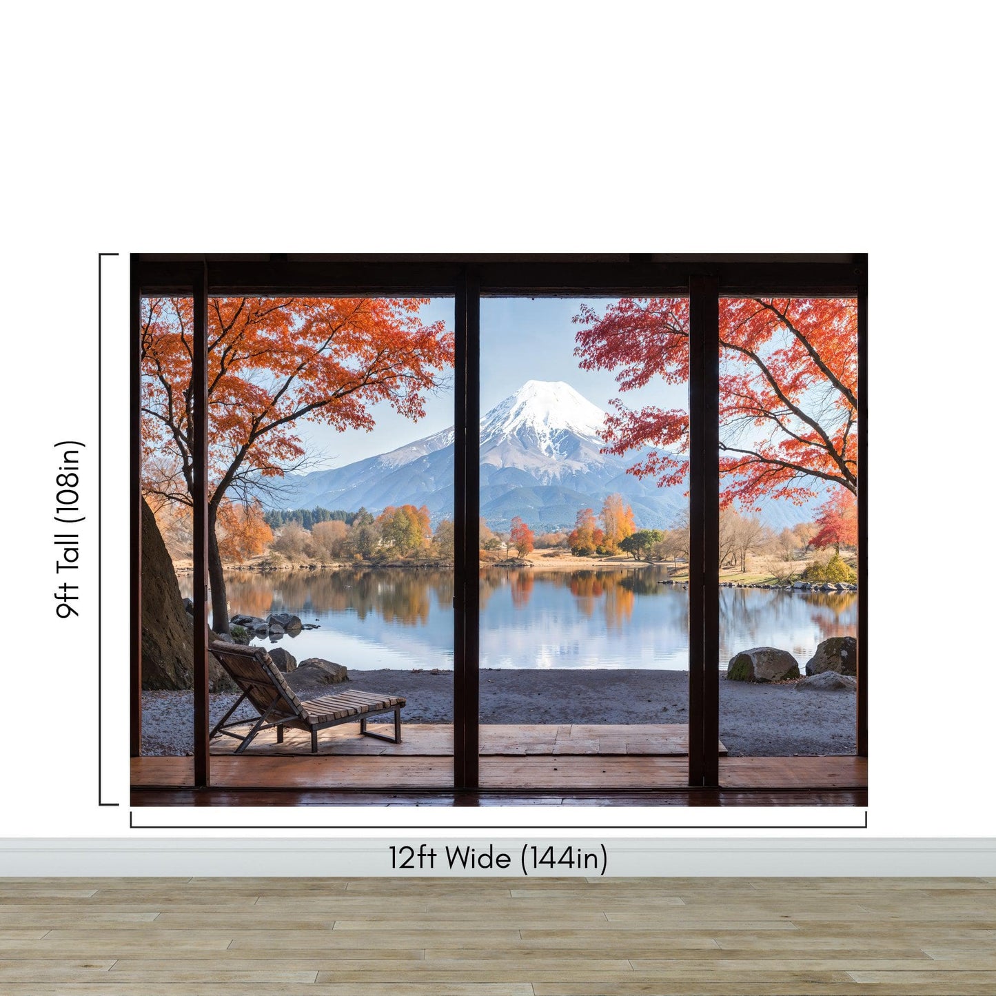 Scenic Lake View with Mount Fuji 3D Wallpaper Mural. #6988