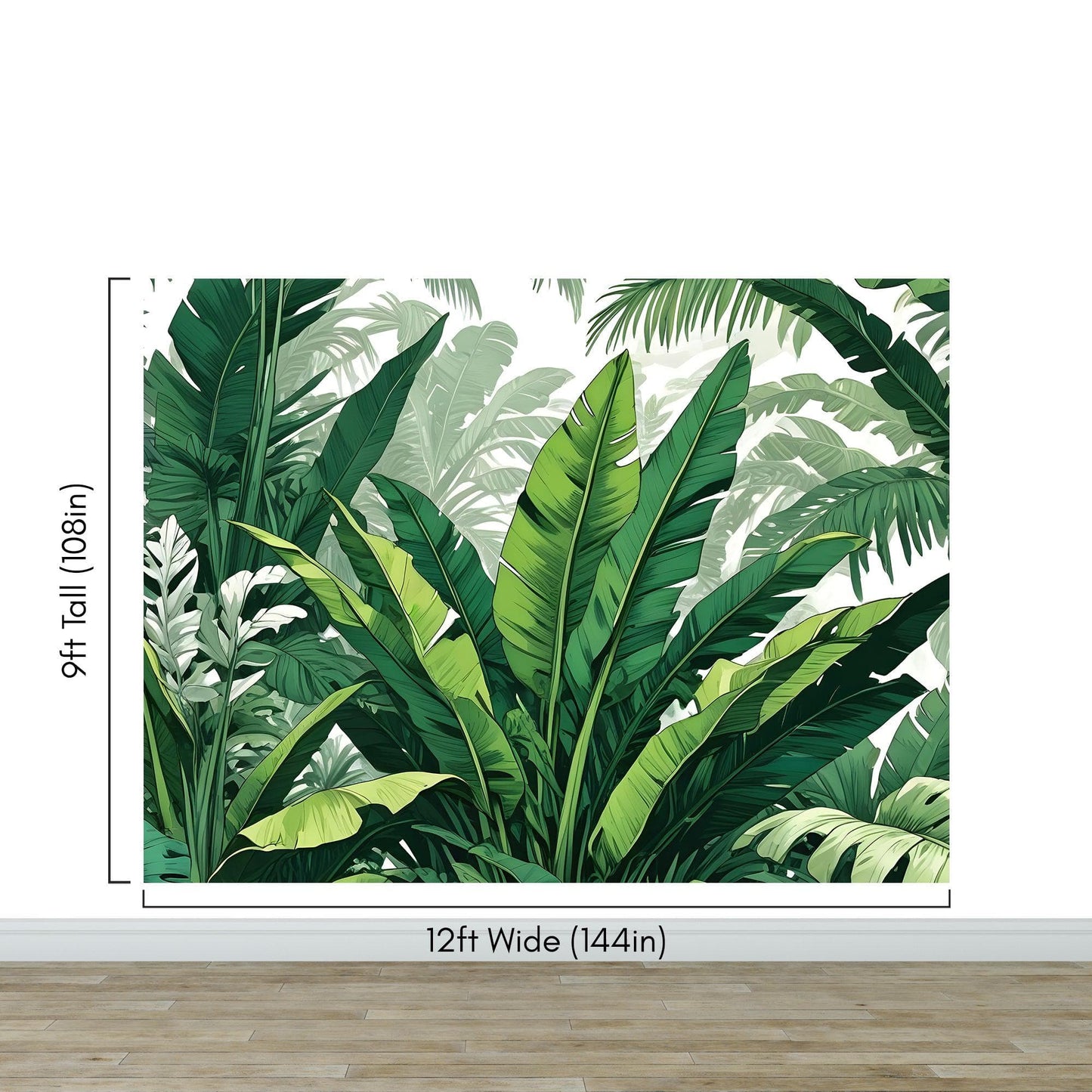 Rainforest Jungle Wallpaper. Banana Leaf Wall Mural. #6788