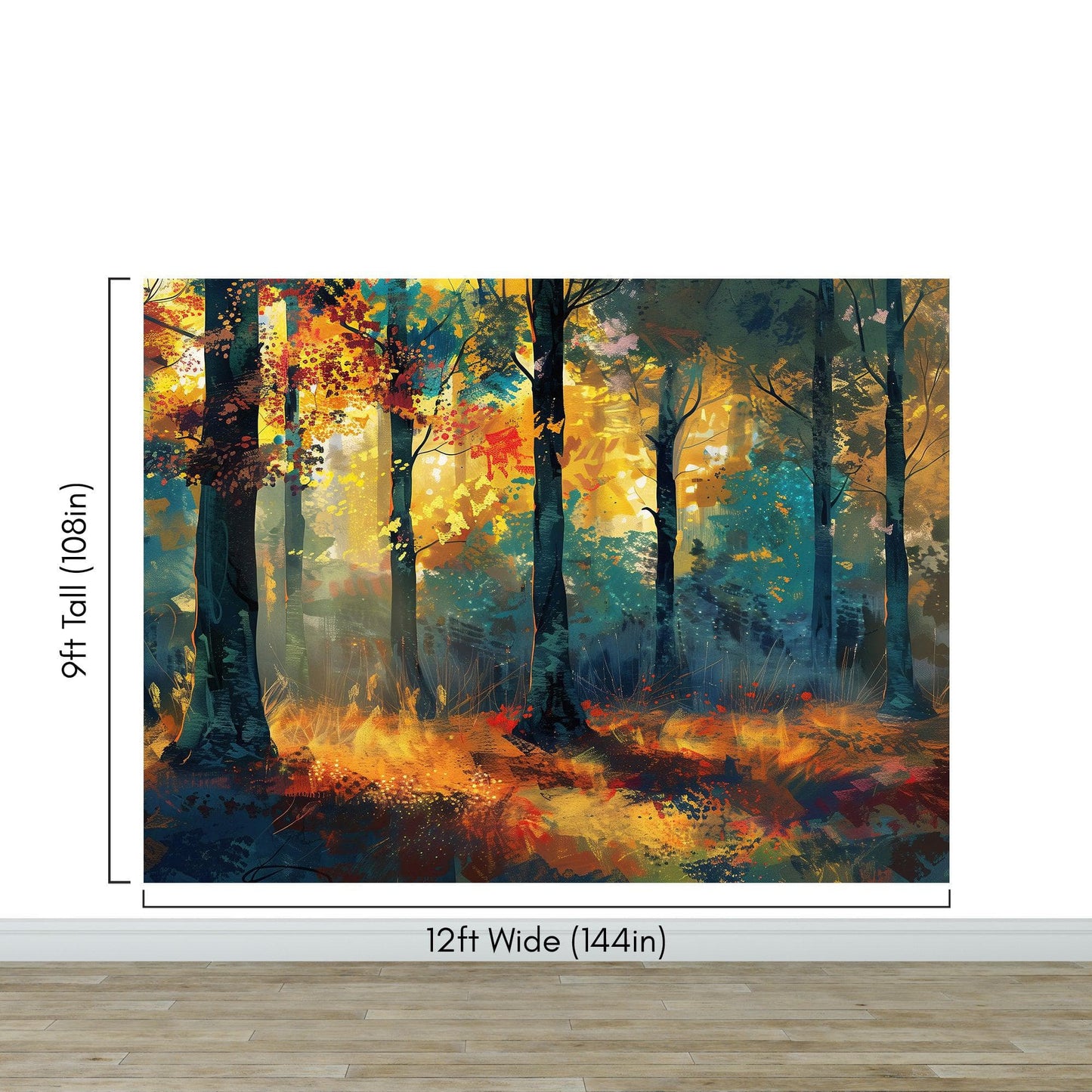 Colorful Forest Painting Wallpaper Mural. #6991