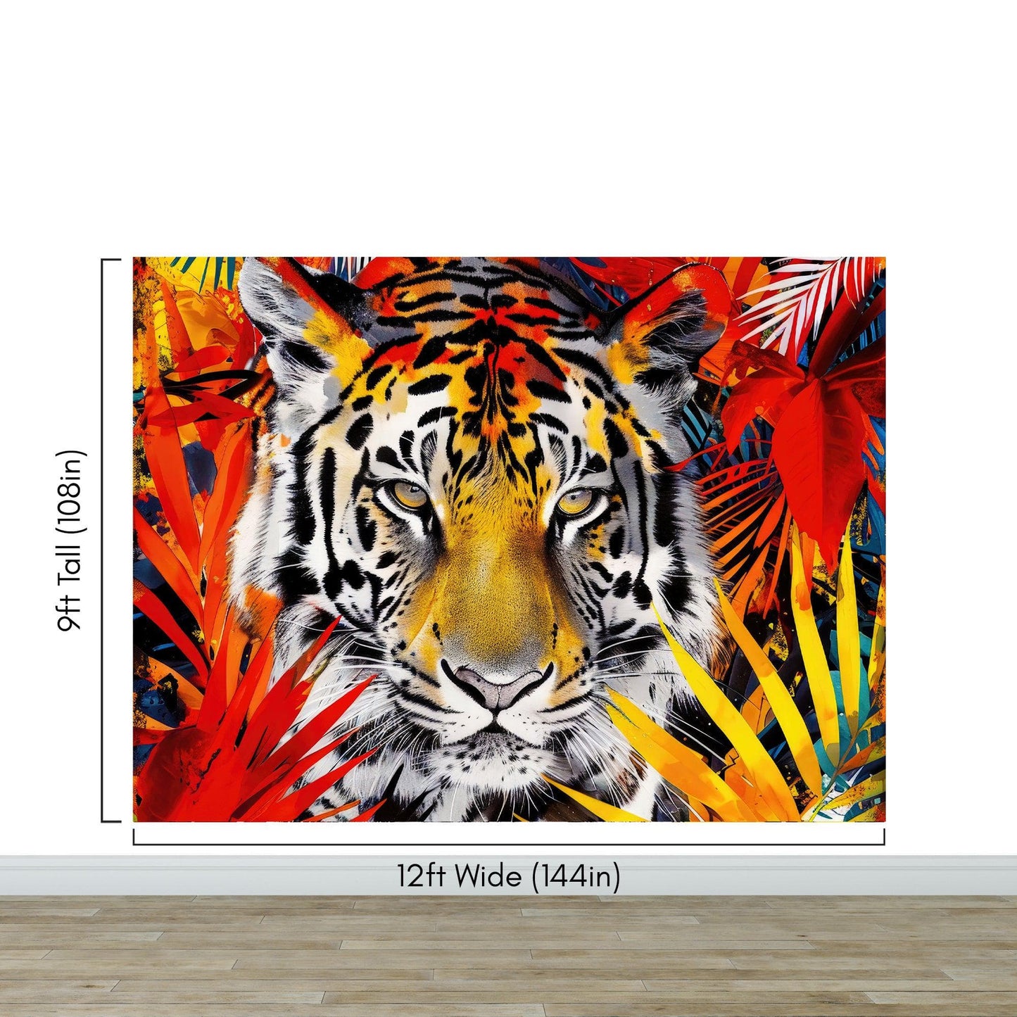 Glamour Chic Colorful Jungle Tiger Wall Mural. #6926