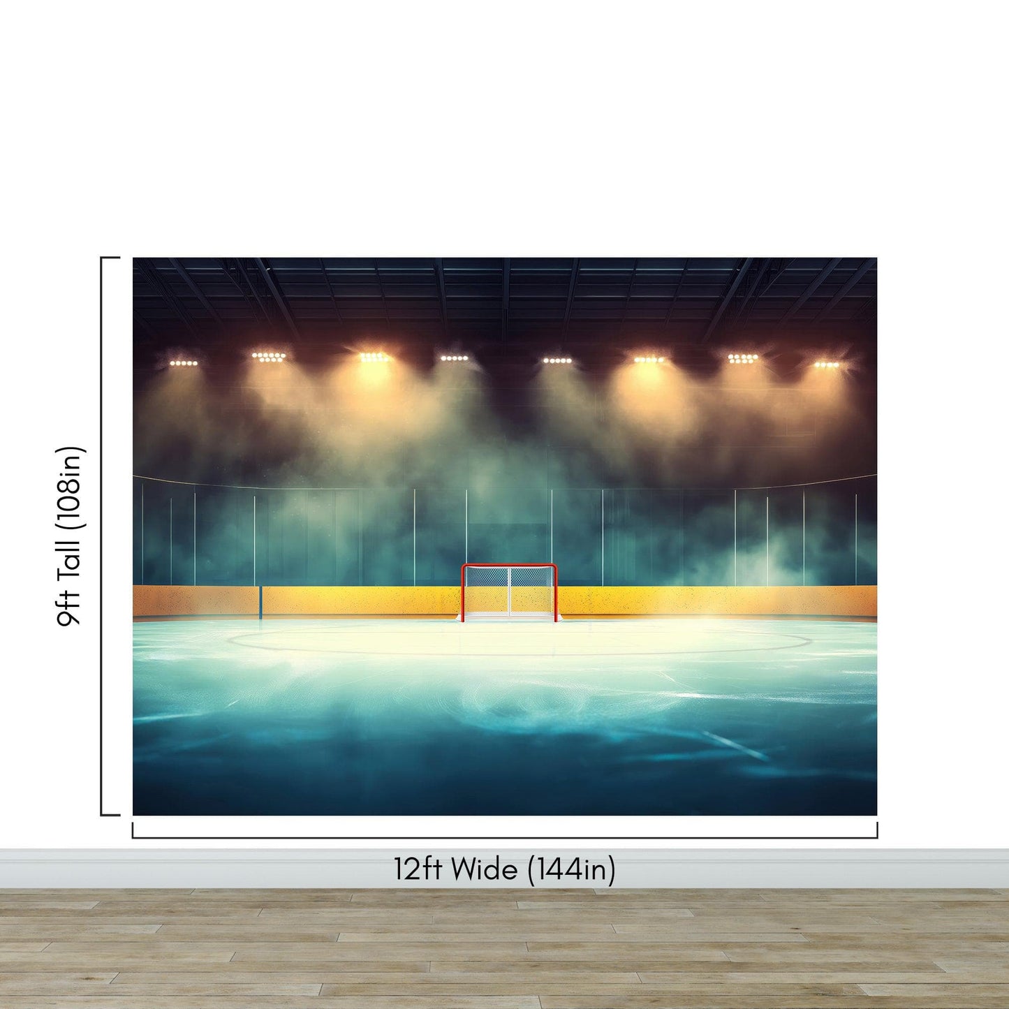 Hockey Rink Wallpaper Mural. Sports Theme Decor. #6958
