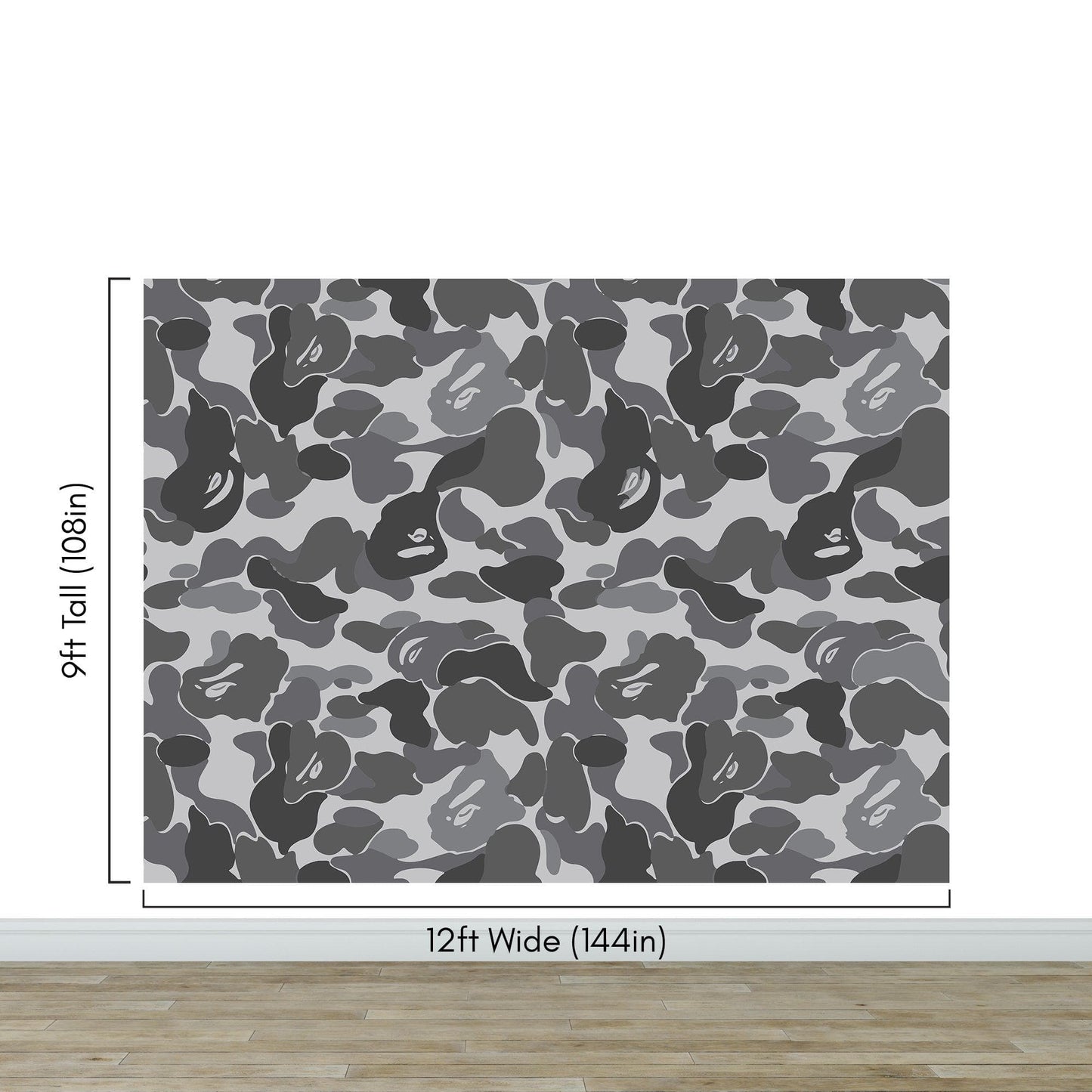 Bape Camo Wallpaper Mural. Grey Camo Streetwear Hype Beast Aesthetics. #6901