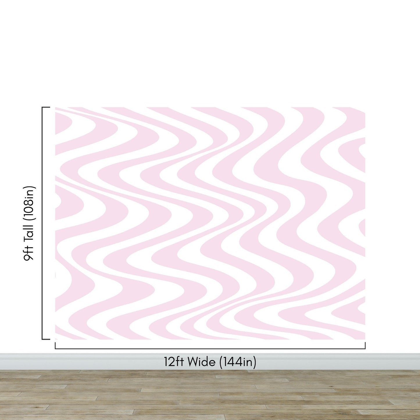 Pink Swirly Lines Abstract Wallpaper Mural. #6635