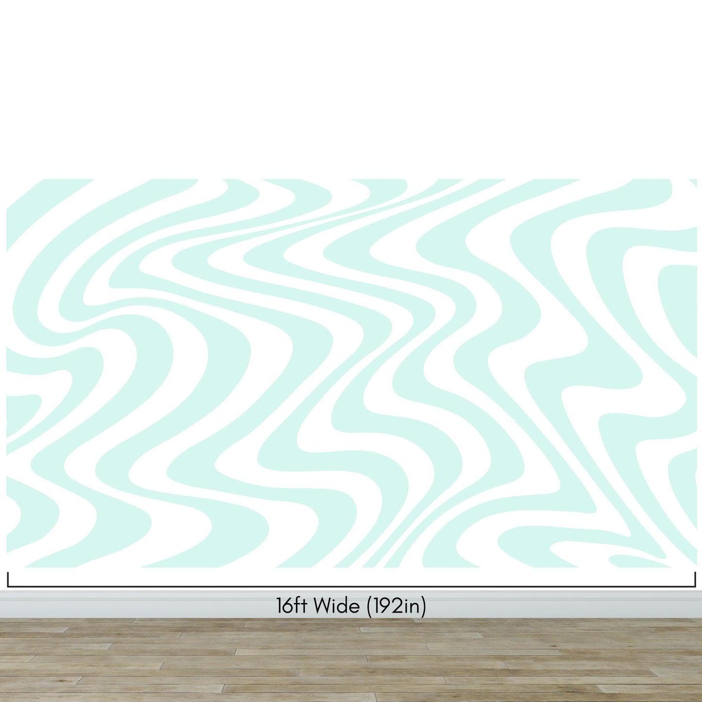 Mint Color Swirly Lines Abstract Wallpaper Mural. #6689