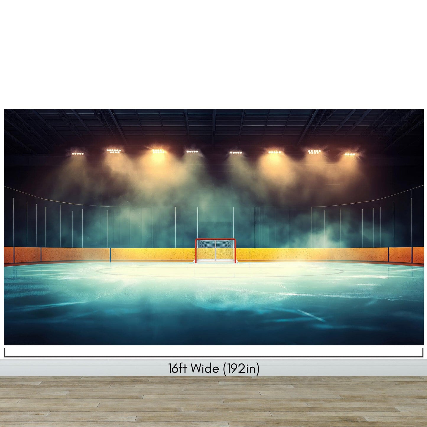 Hockey Rink Wallpaper Mural. Sports Theme Decor. #6958
