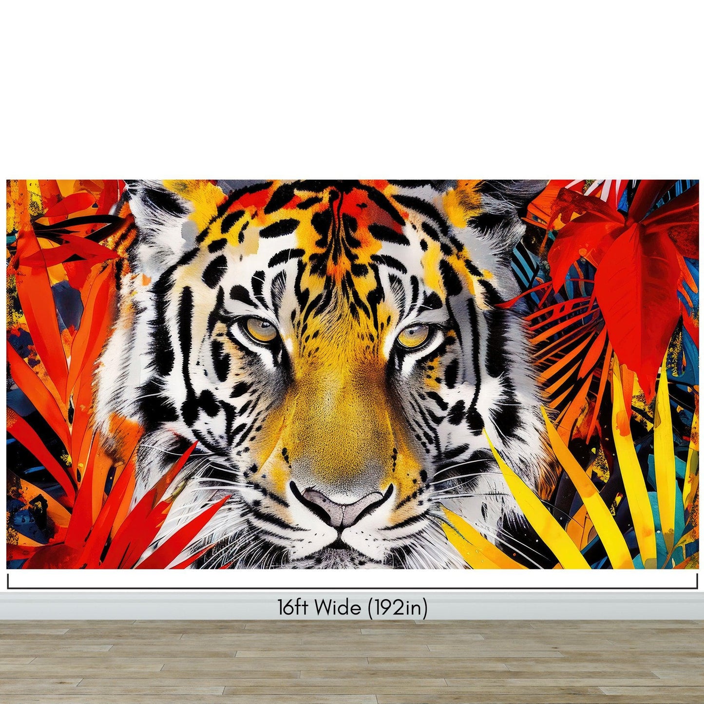 Glamour Chic Colorful Jungle Tiger Wall Mural. #6926