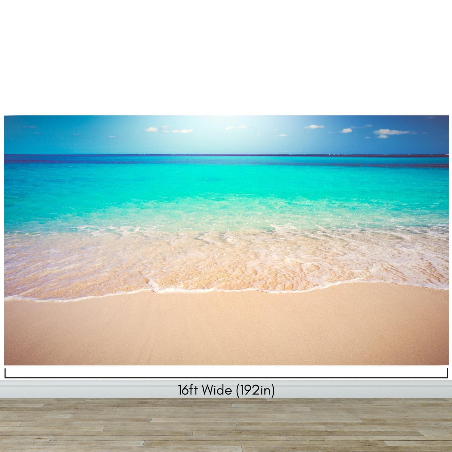Tropical White Sand Paradise Beach Ocean Wave Scenery Wall Mural. #6201