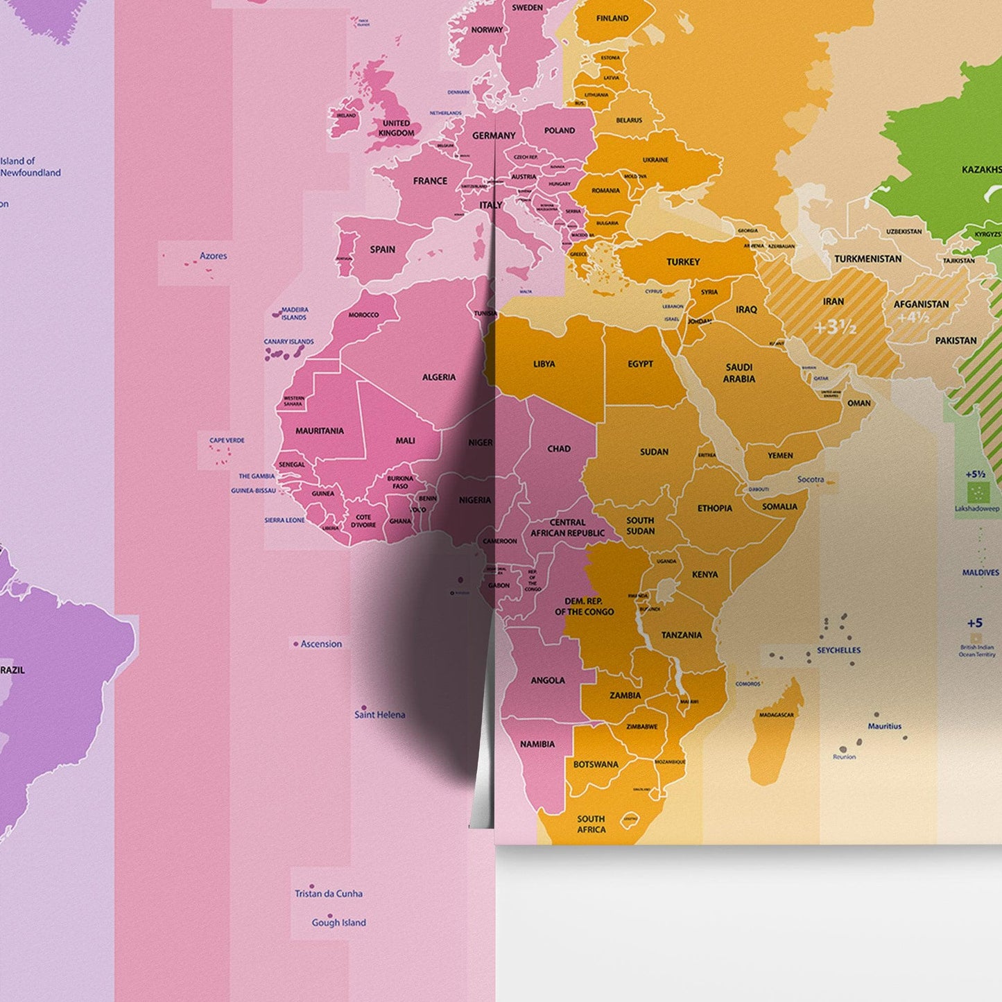 World Time Zone Wallpaper. Office Wall Mural. #6948