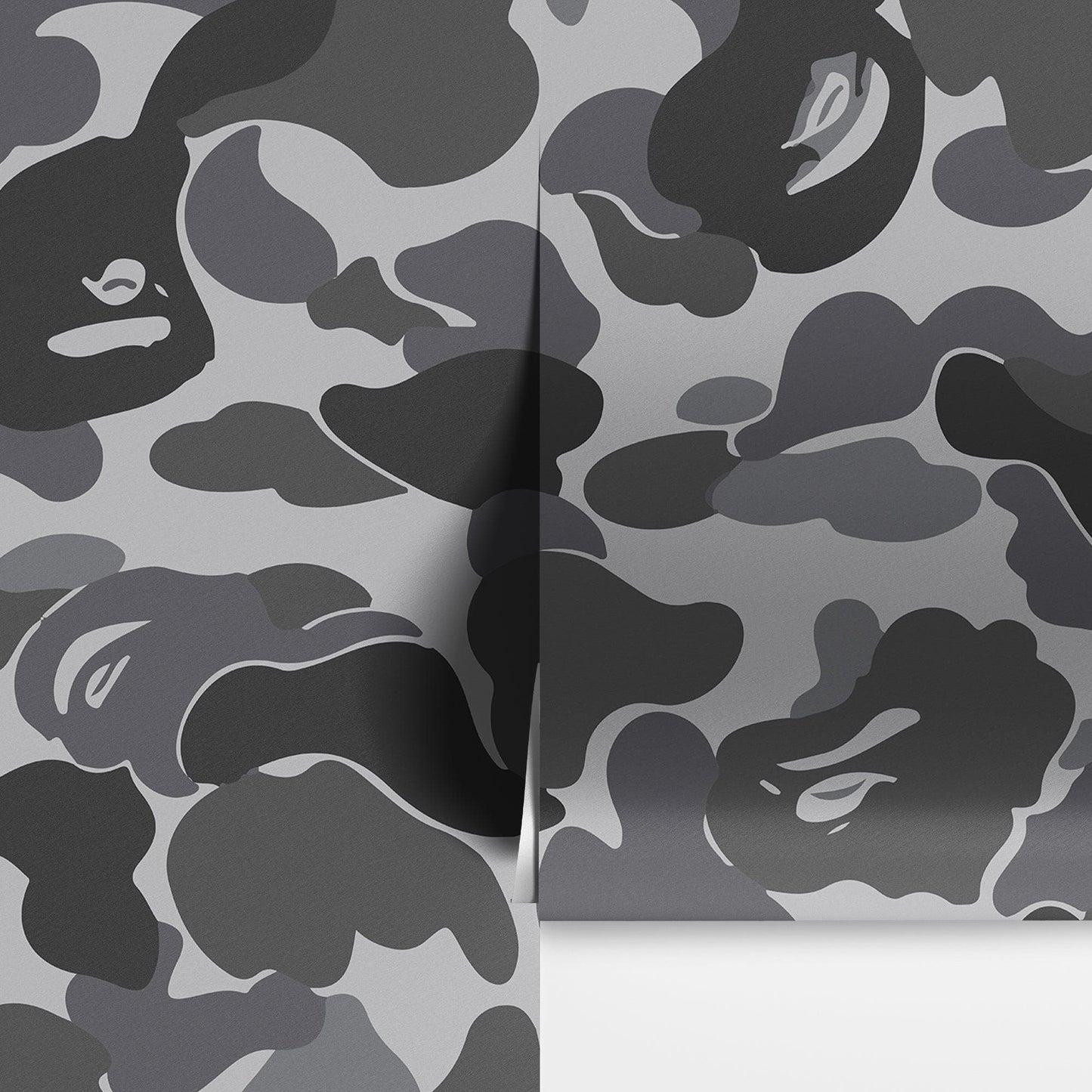 Bape Camo Wallpaper Mural. Grey Camo Streetwear Hype Beast Aesthetics. #6901