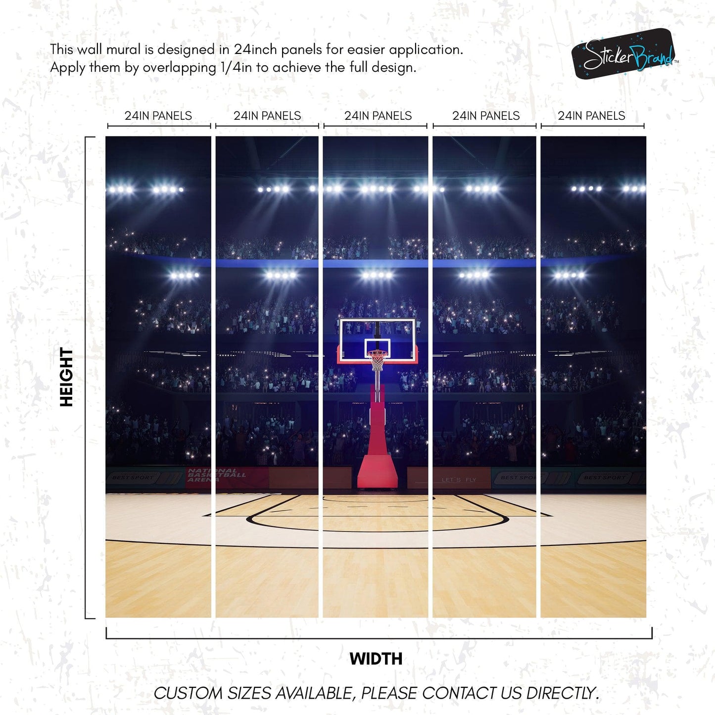 Basketball Court Stadium Wallpaper Mural. #7013