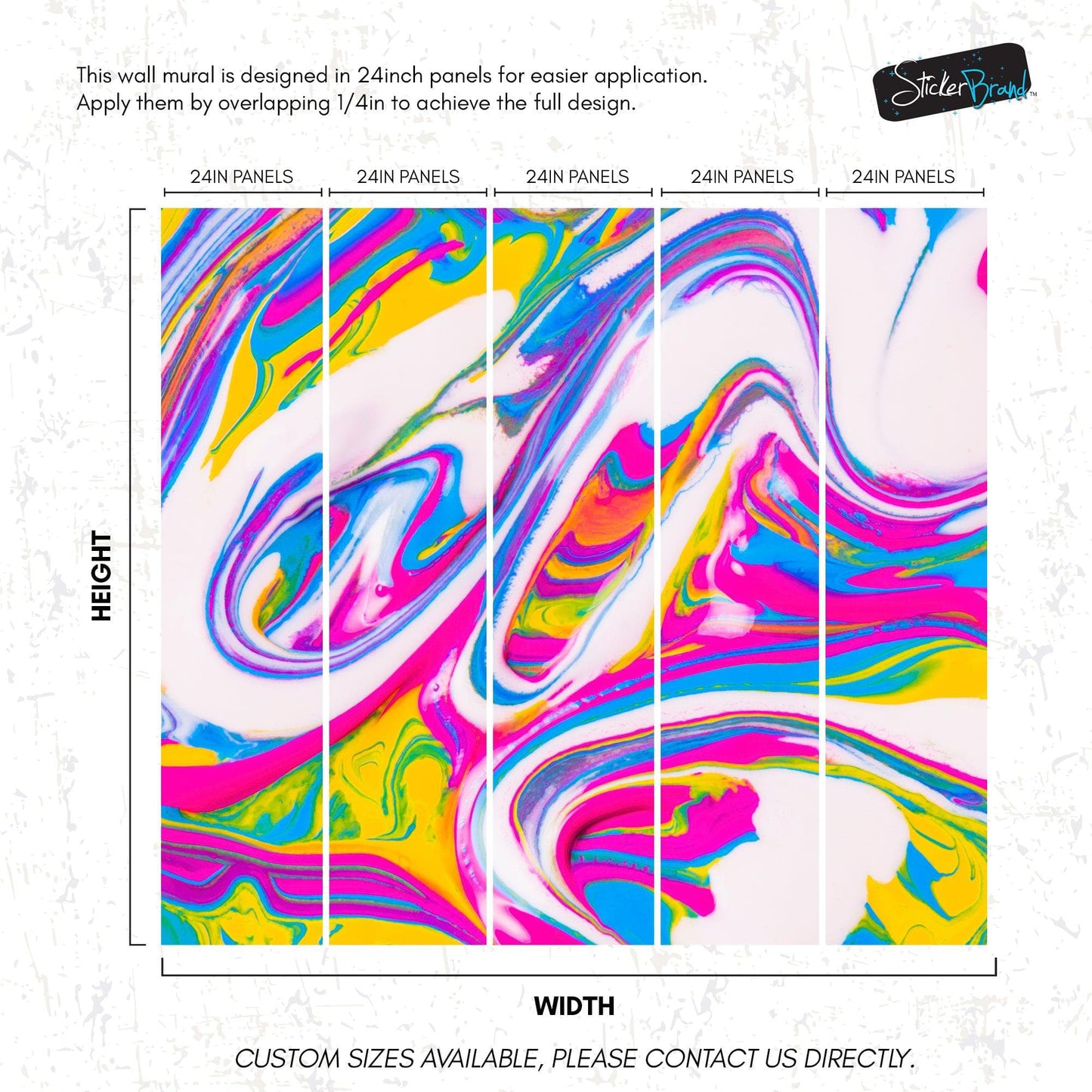 Vibrant Neon Ink Swirl Wallpaper. Abstract Pink, Yellow & Blue Colors. #6980