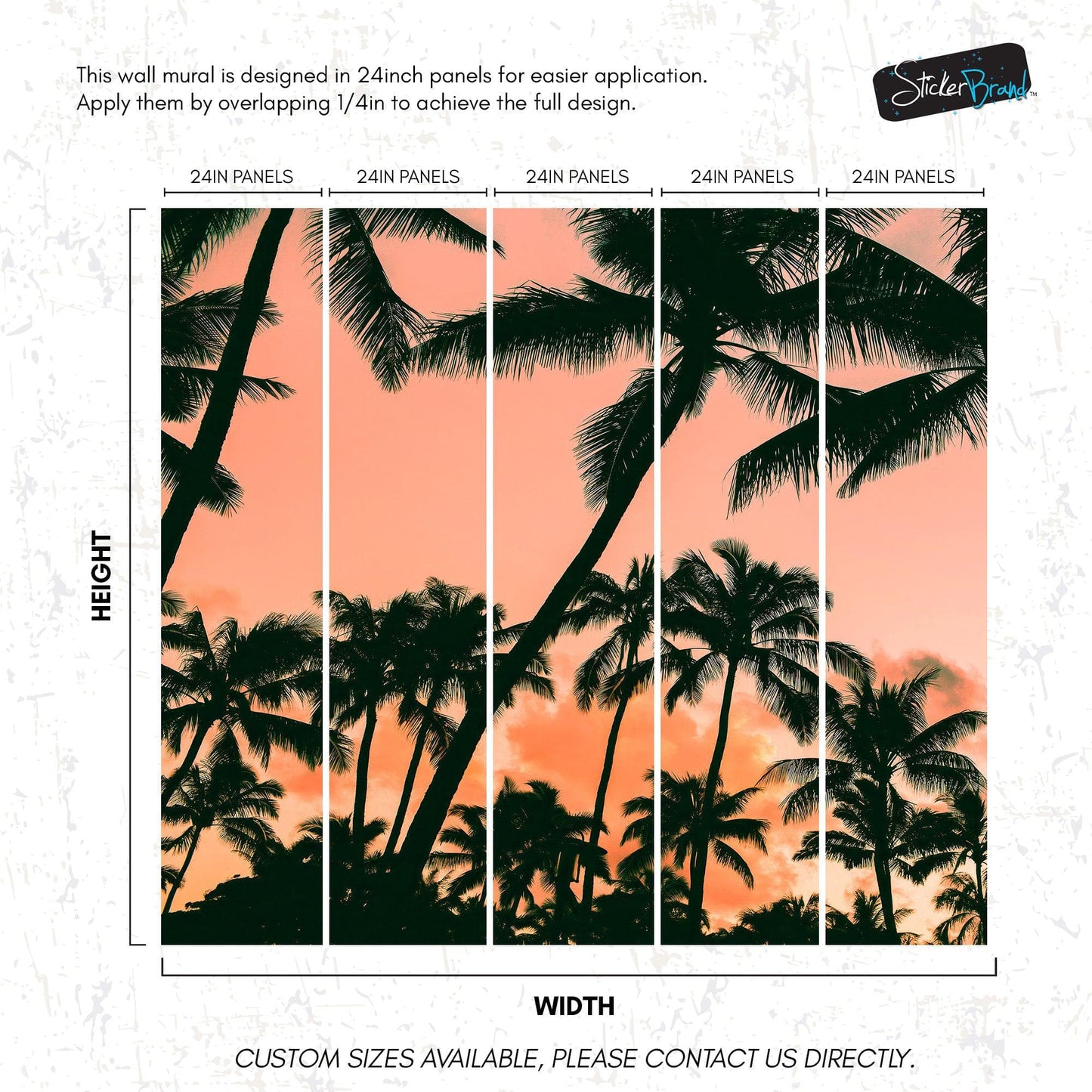 Sunset Wallpaper Mural. Palm Trees Tropical Vibe. #6871