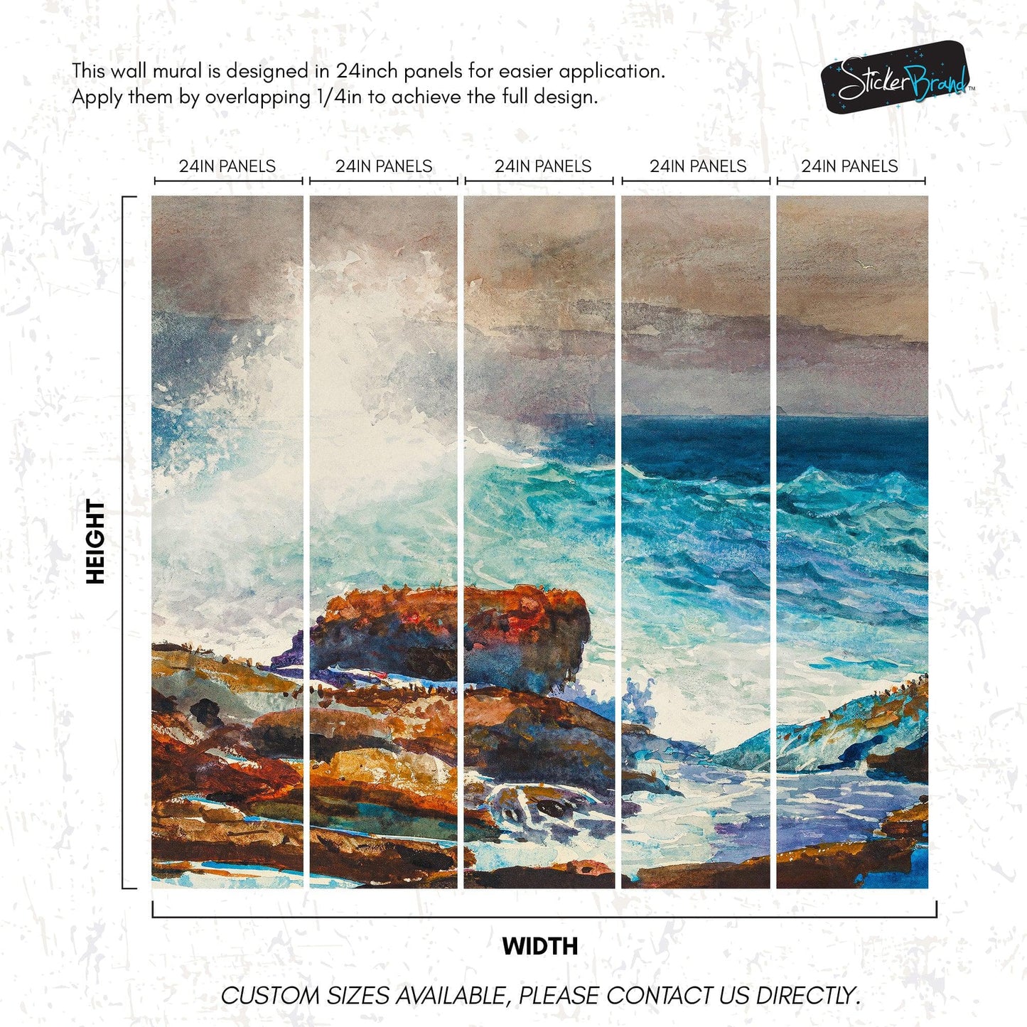 Incoming Tide by Winslow Homer Wall Mural. #6946
