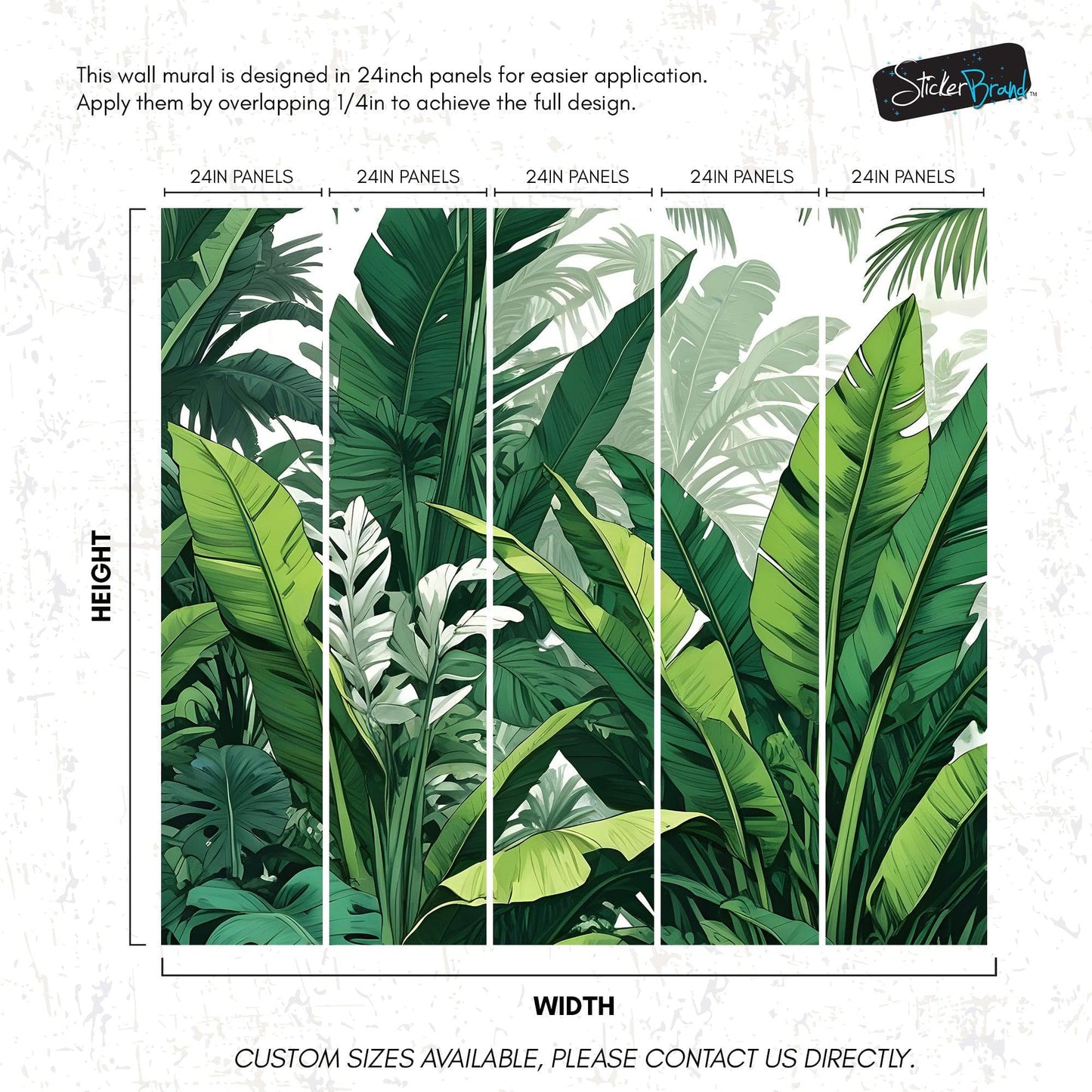 Rainforest Jungle Wallpaper. Banana Leaf Wall Mural. #6788