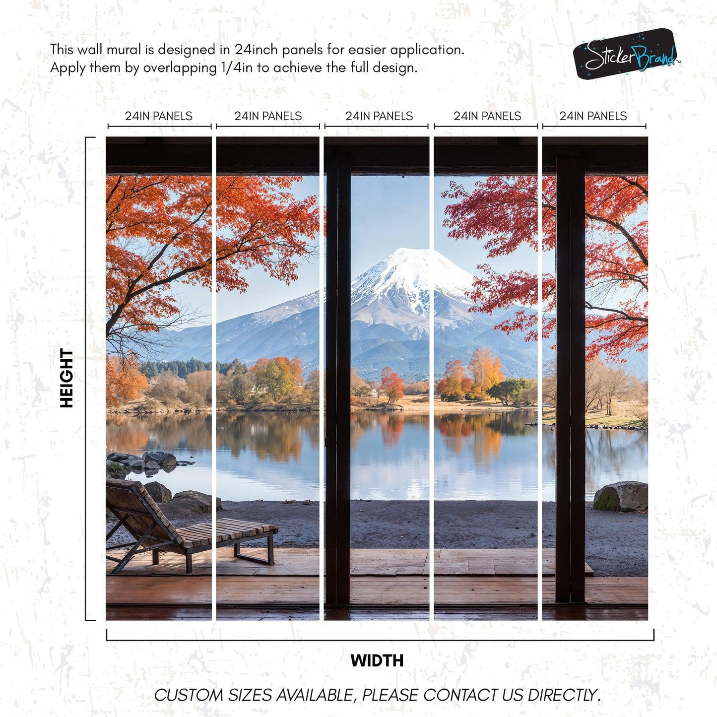Scenic Lake View with Mount Fuji 3D Wallpaper Mural. #6988