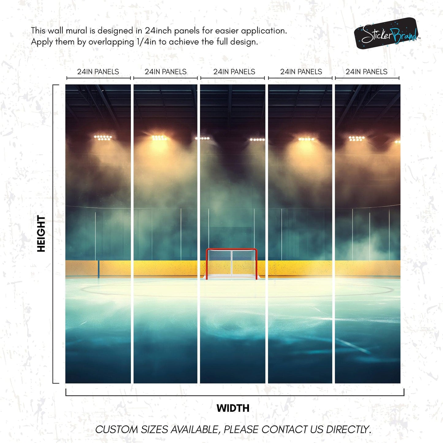 Hockey Rink Wallpaper Mural. Sports Theme Decor. #6958