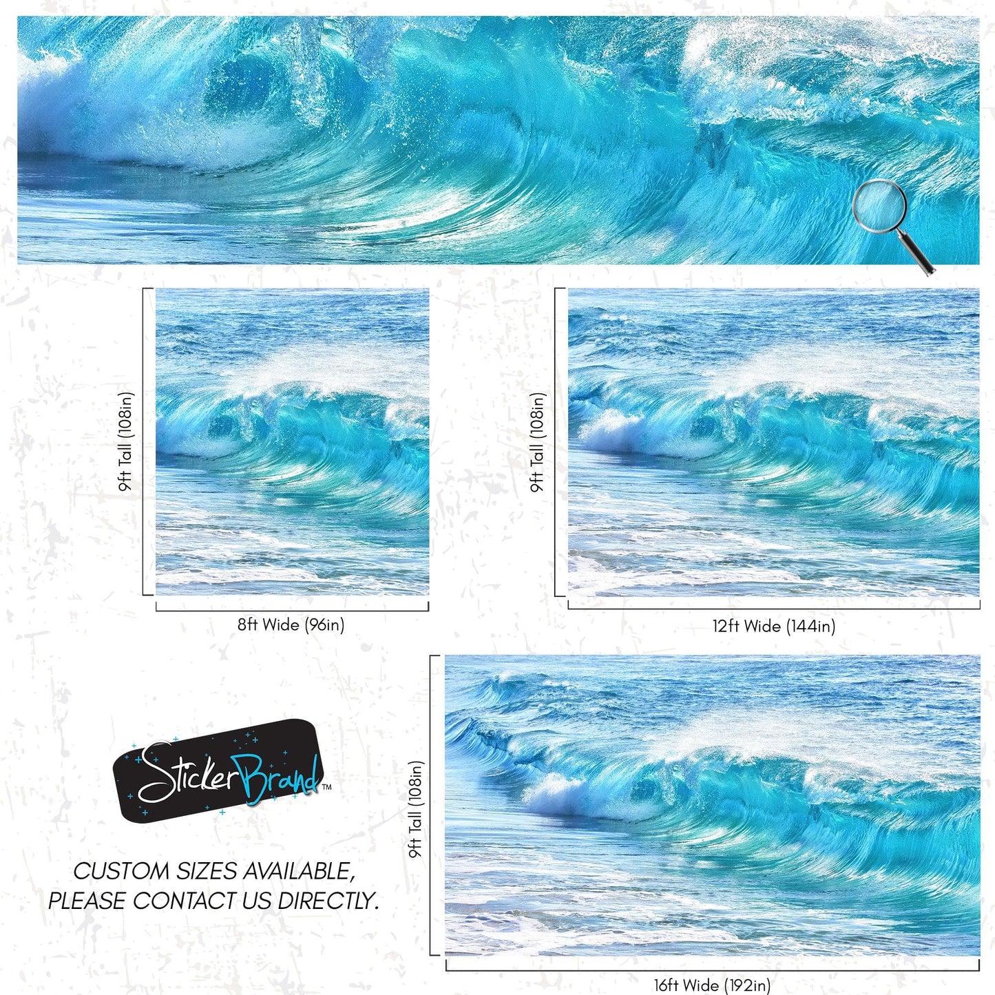 Turquoise Ocean Wave Wallpaper. Surf Ocean Wave Wall Mural. #6924