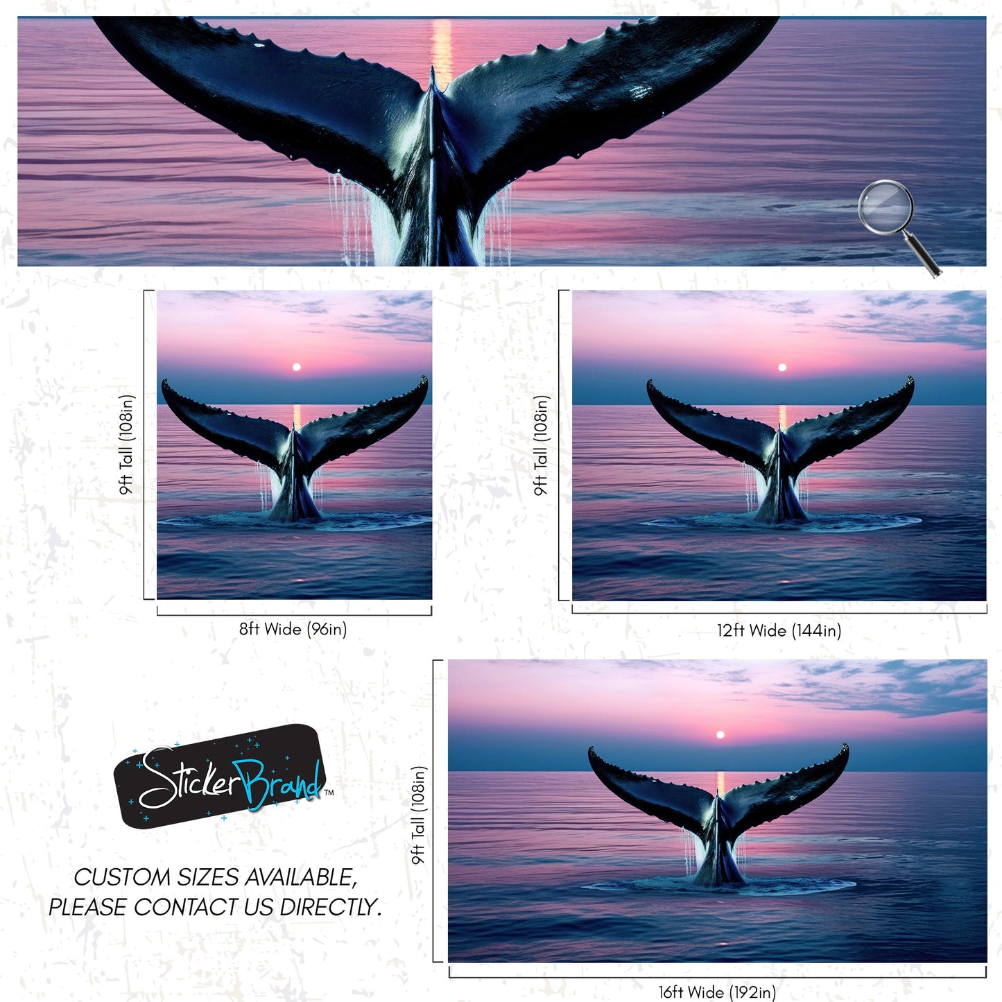 Whale Tail Wall Mural. Ocean Wallpaper. #6688