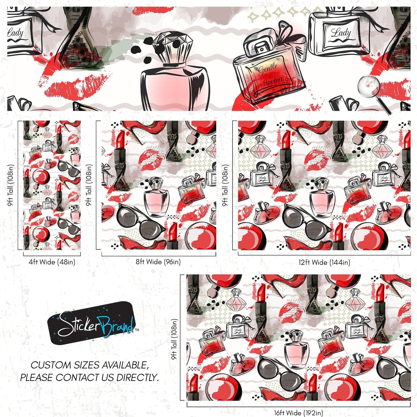 Fashion Cosmetic Make-up Peel and Stick Wallpaper | Removable Wall Mural #6214