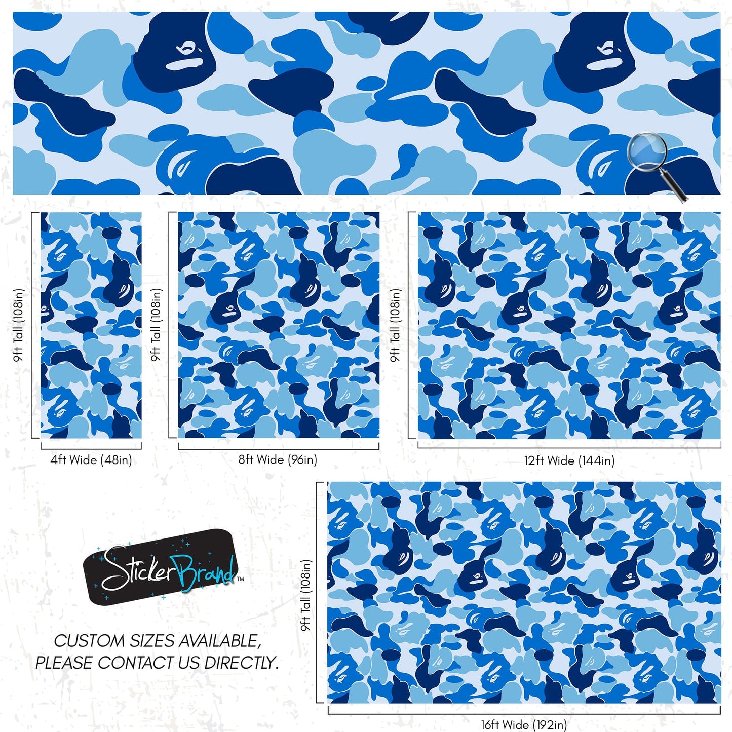 Bape Camo Wallpaper Mural. Blue Camo Streetwear Hype Beast Aesthetics. #7027