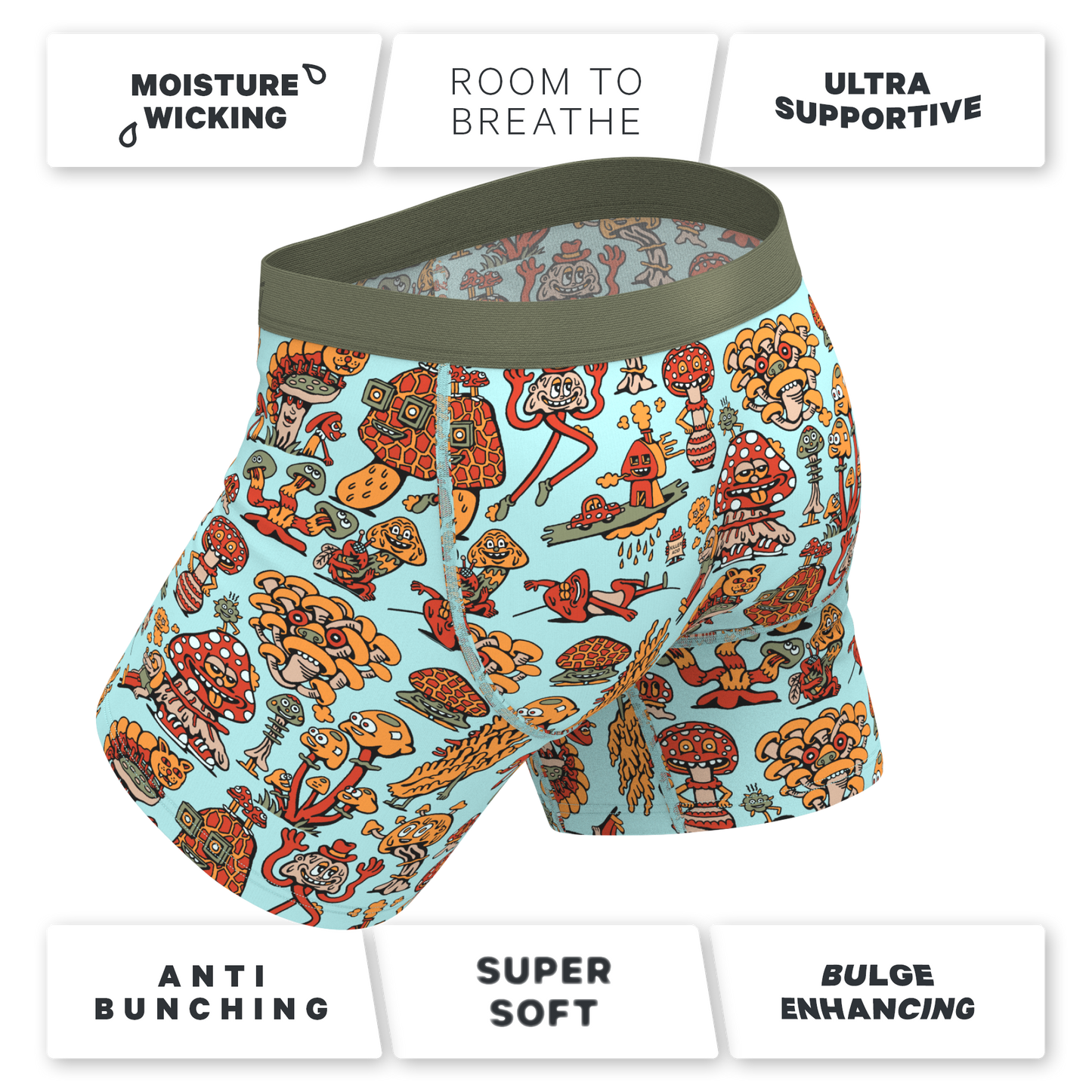 The Mushroom Friends | Shinesty x Killer Acid Ball Hammock® Pouch Underwear With Fly