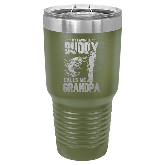 My Favorite Buddy Calls Me Grandpa | ENGRAVED Polar Camel Tumbler