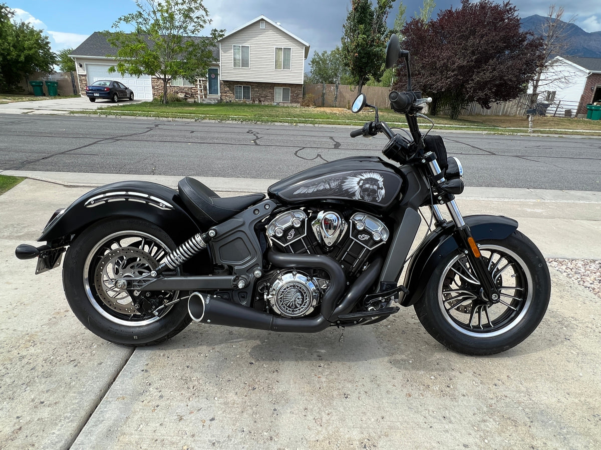 NEW Skull Warbonnet - Indian Scout (2014-2024) - Full Tank B&W