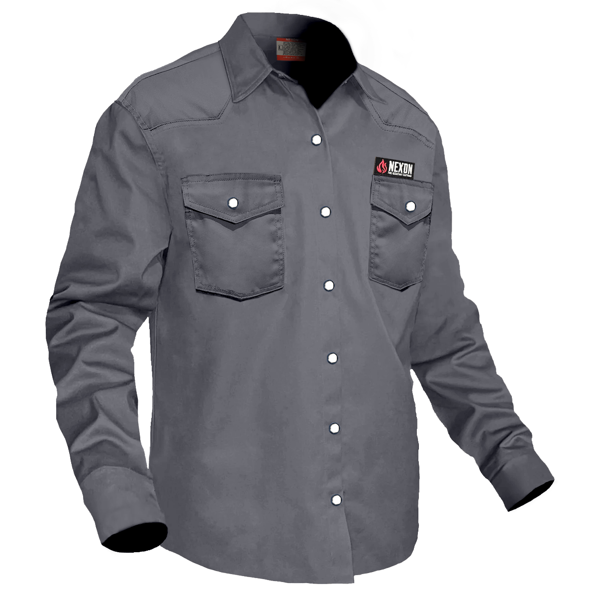 Nexon FR Shirt Gray With Pearl Snap Buttons