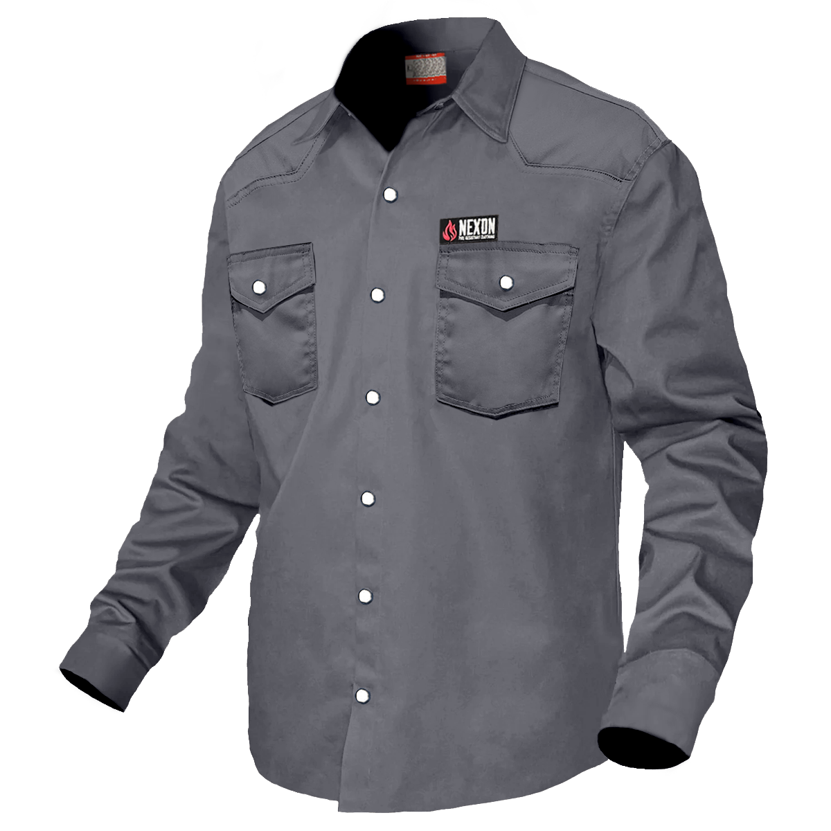 Nexon FR Shirt Gray With Pearl Snap Buttons