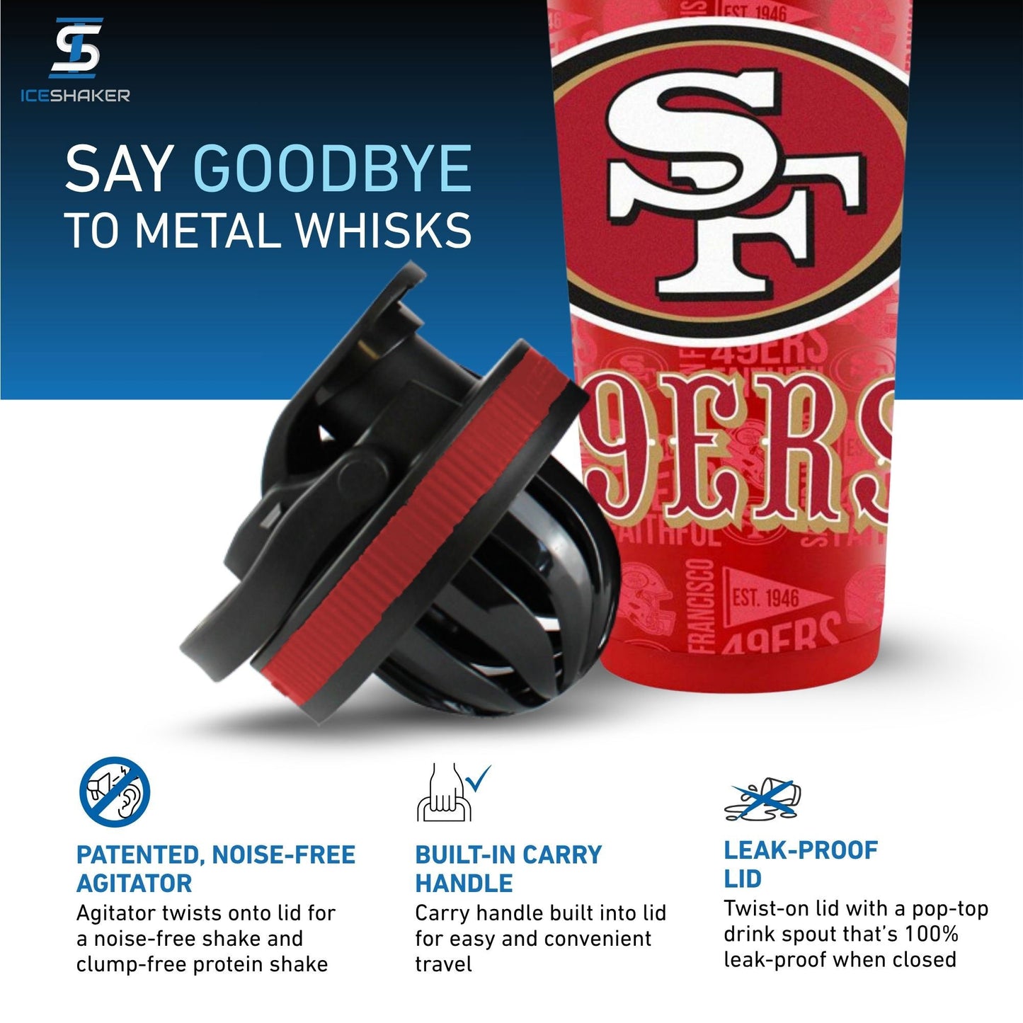 Officially Licensed San Francisco 49ers 26oz Ice Shaker