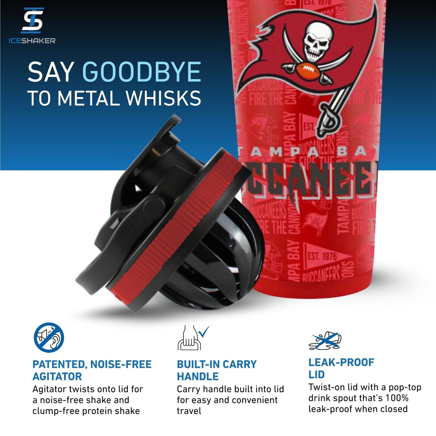 Officially Licensed Tampa Bay Buccaneers 26oz Ice Shaker