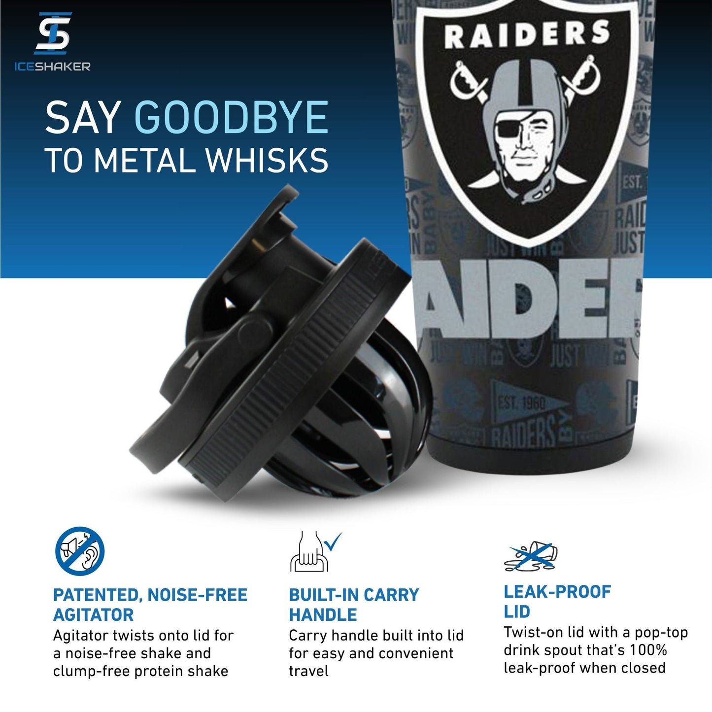 Officially Licensed Las Vegas Raiders 26oz Ice Shaker