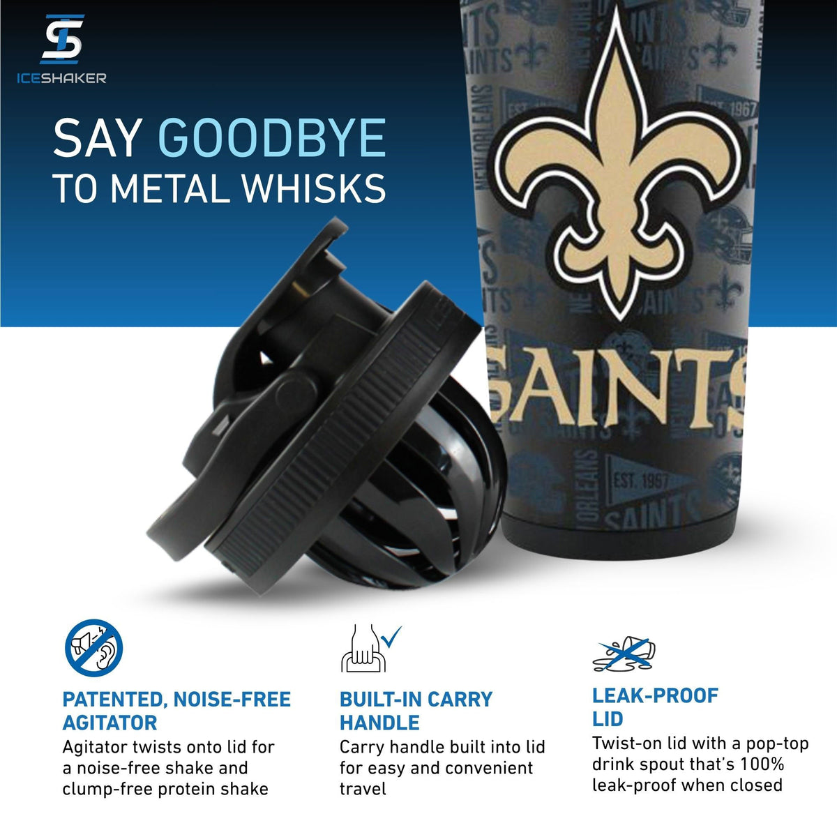 Officially Licensed New Orleans Saints 4D Ice Shaker