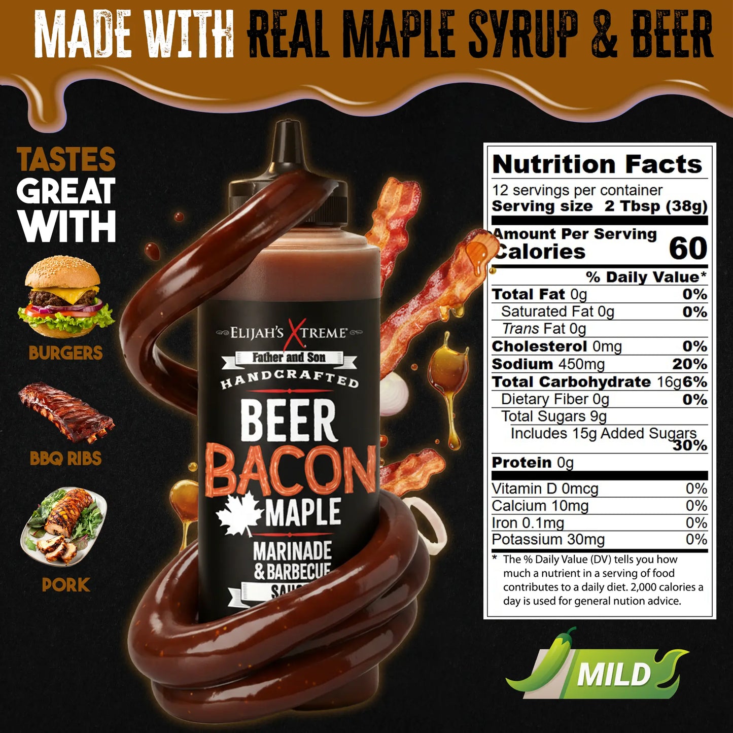 Beer Bacon Maple BBQ Sauce (6 pk Case)