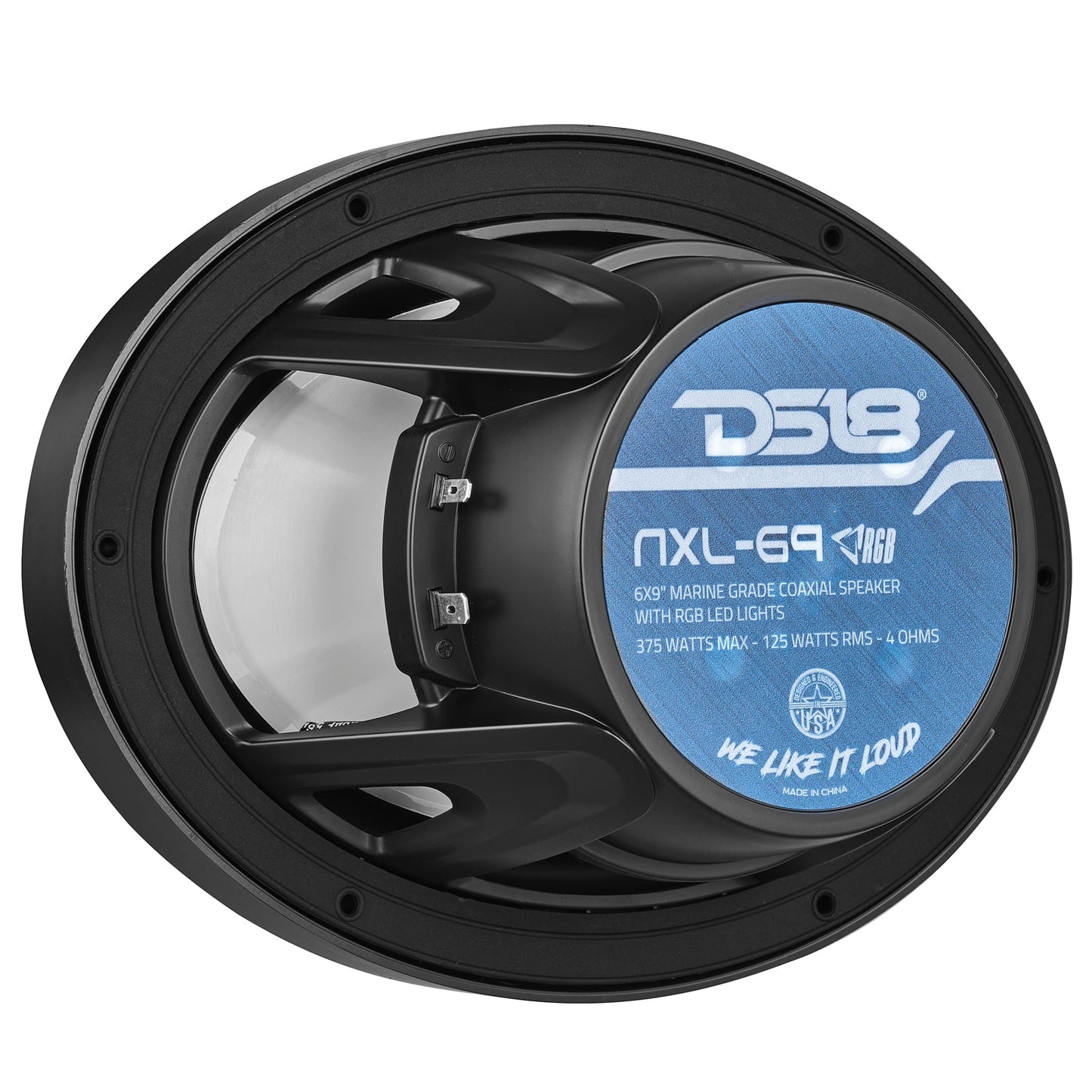 NXL 6x9" 2-Way Coaxial Marine Speaker with LED RGB Lights | 125W RMS 4-Ohm