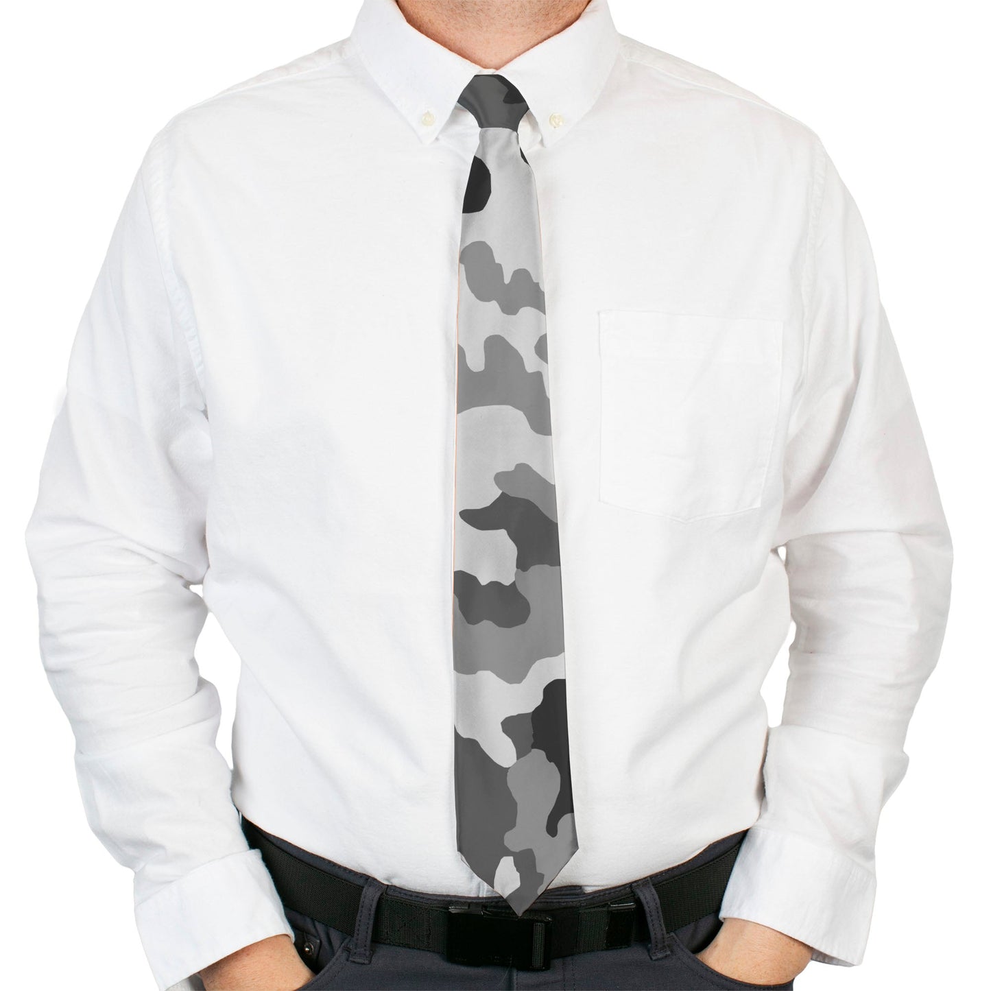 Buckle-Down Necktie - Camo White