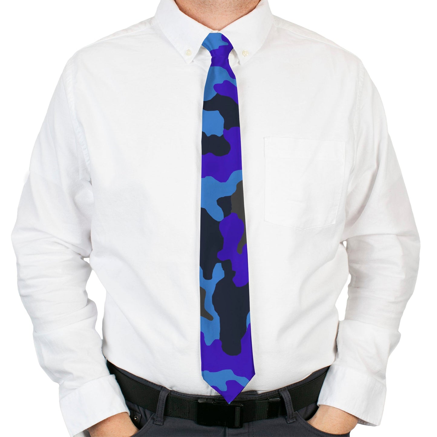 Buckle-Down Necktie - Camo Blue