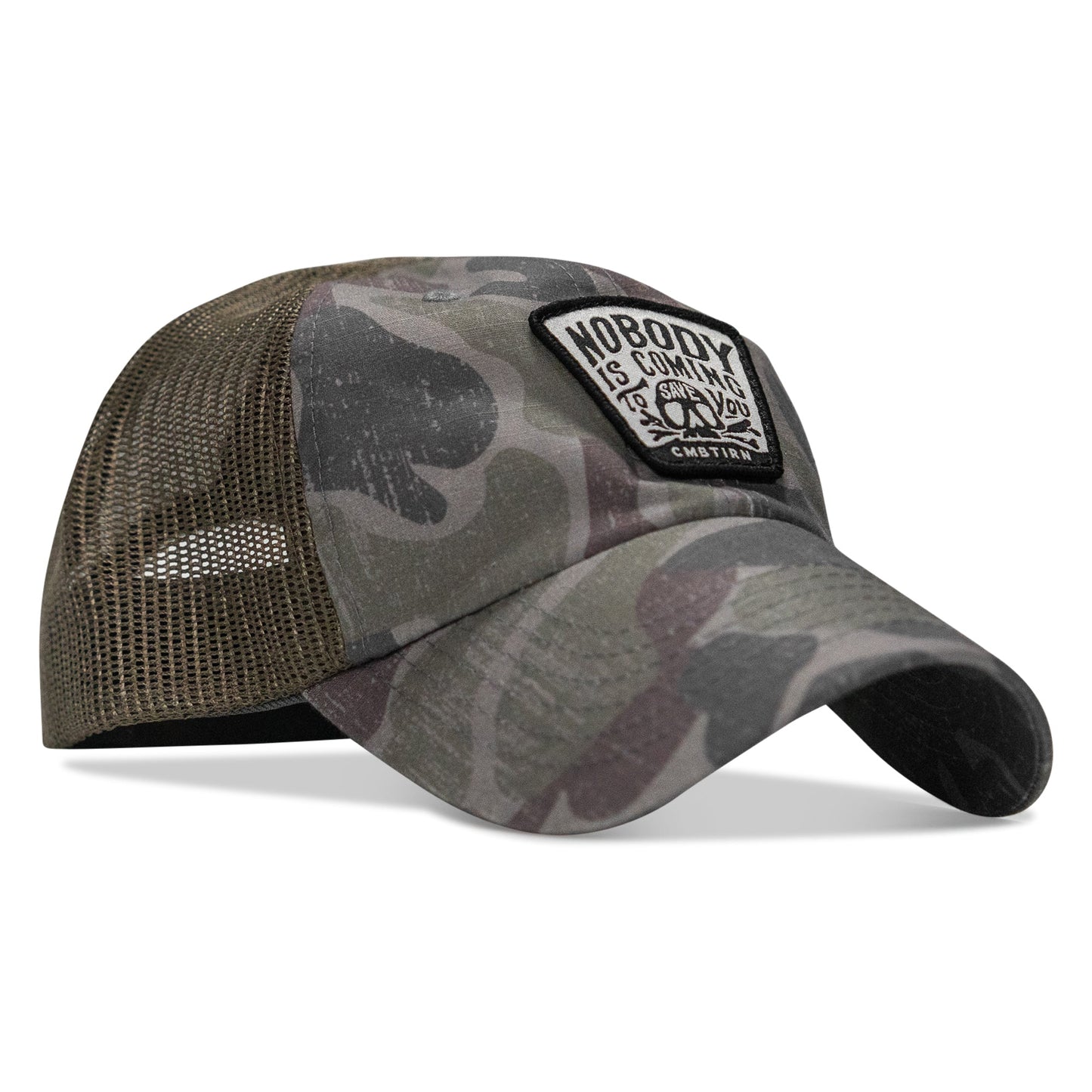 Nobody Is Coming To Save You Skull Patch Ripstop Snapback
